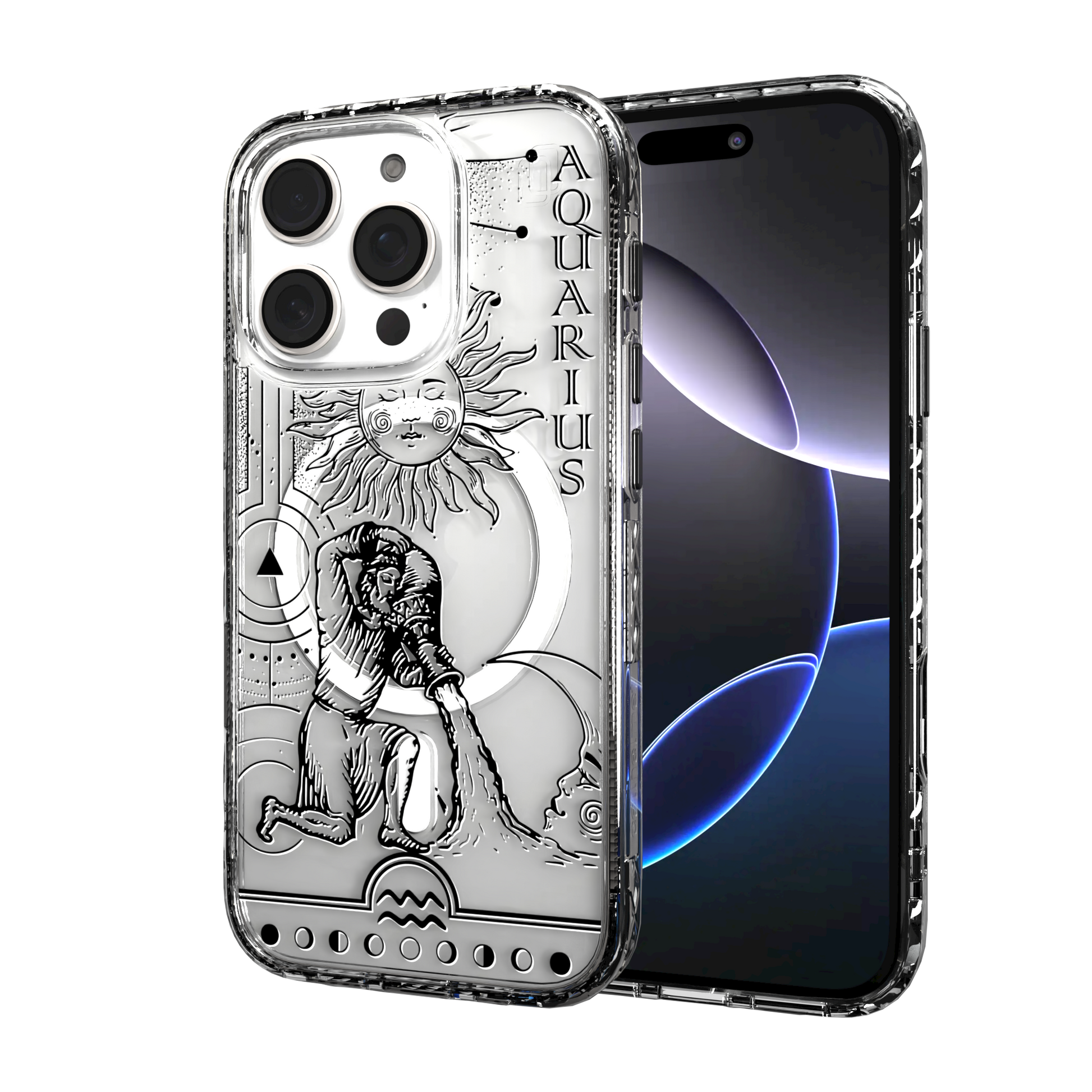 iPhone 16 Series | MagSafe | Zodiac Collection | Aquarius Aquarius Black / iPhone 16 Pro / Clear