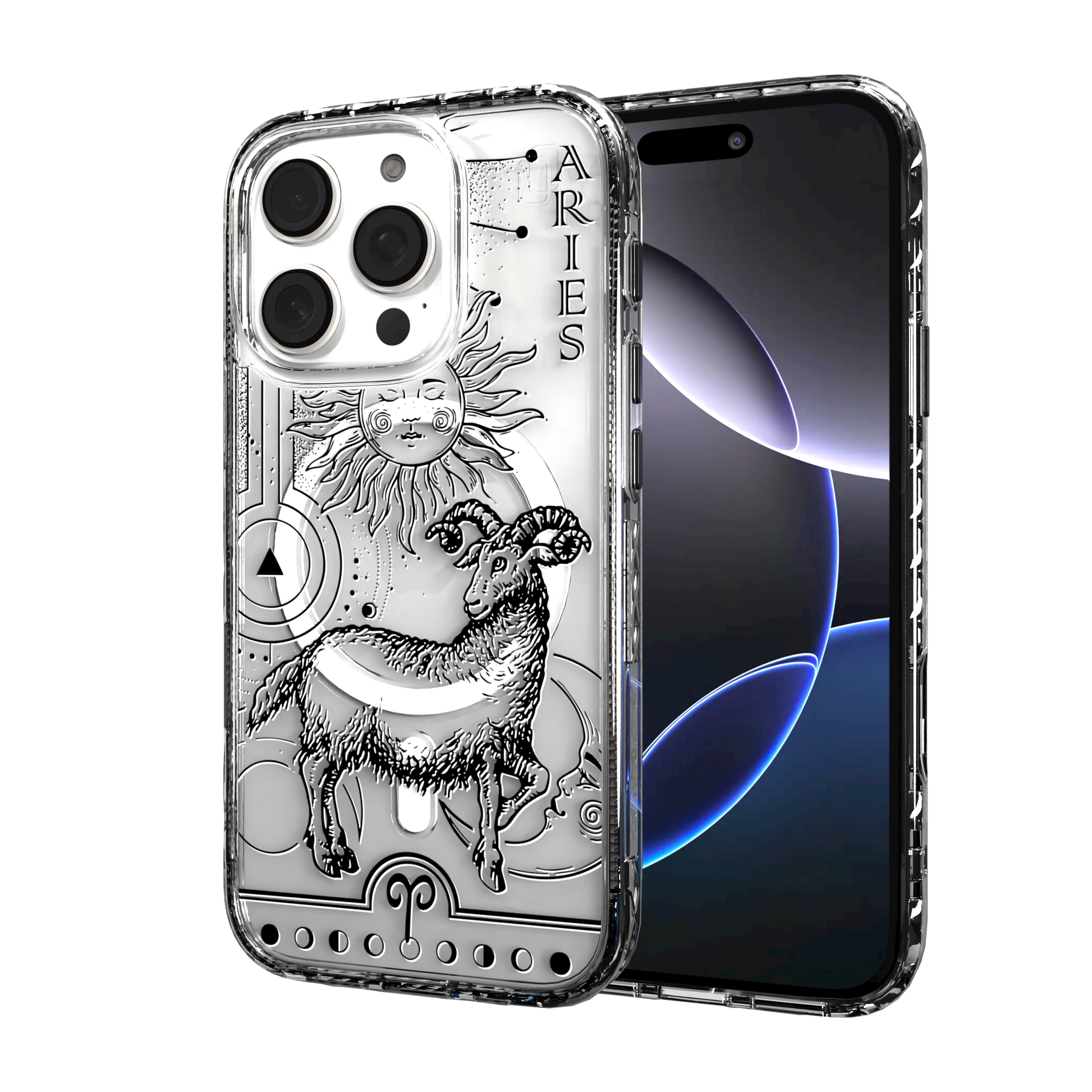 iPhone 16 Series | MagSafe | Zodiac Collection | Aries Aries Black / iPhone 16 Pro / Clear