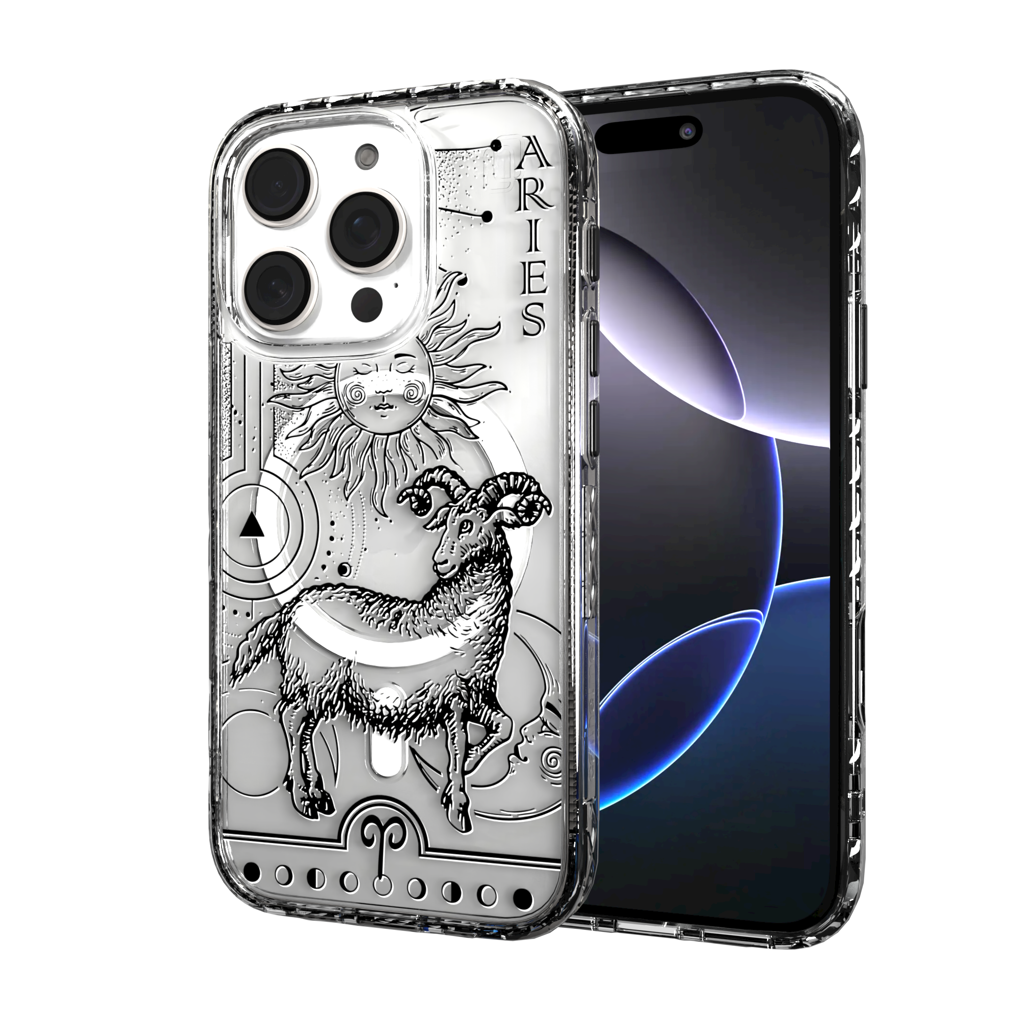 iPhone 16 Series | MagSafe | Zodiac Collection | Aries Aries Black / iPhone 16 Pro / Clear