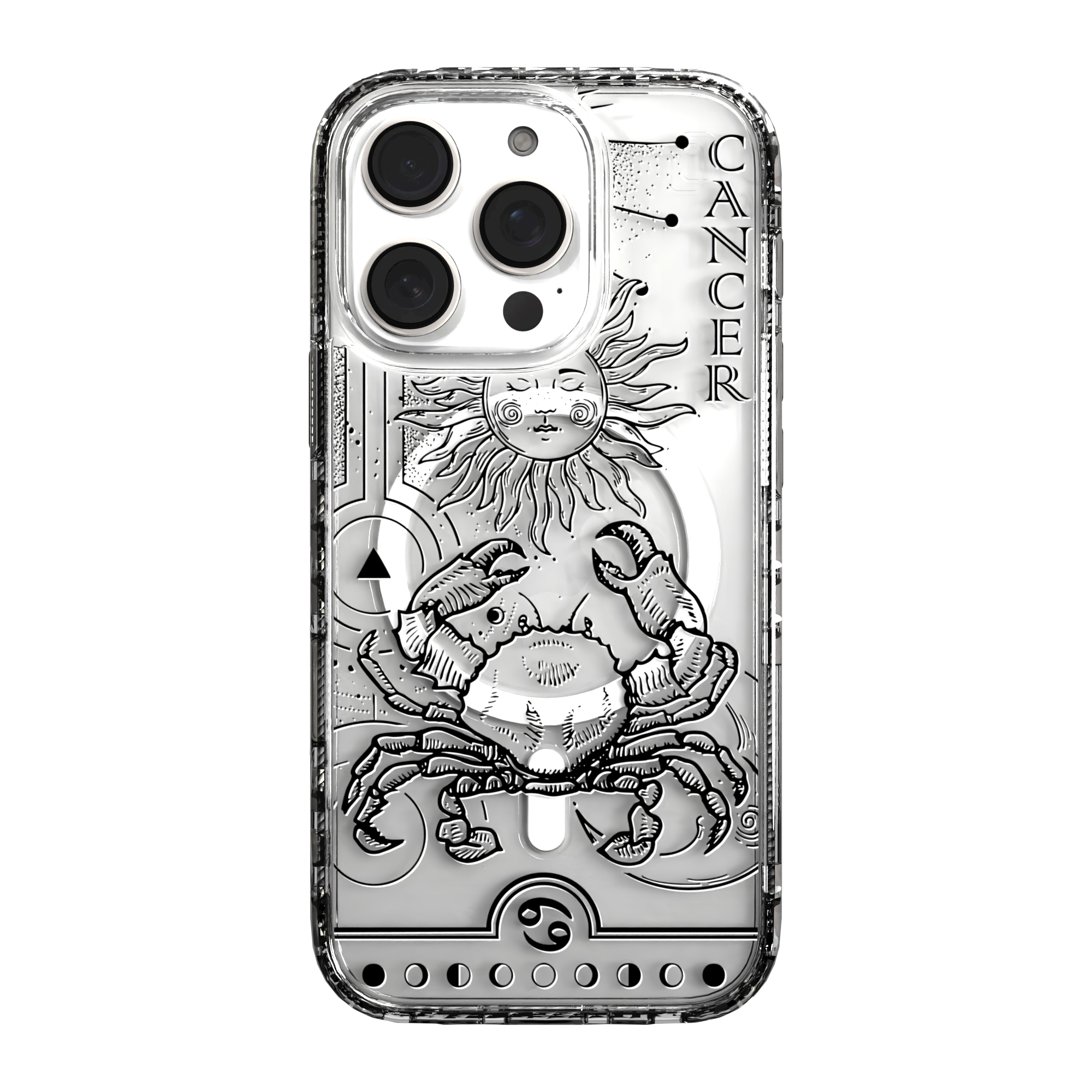 iPhone 16 Series | MagSafe | Zodiac Collection | Cancer Cancer Black / iPhone 16 Pro / Clear