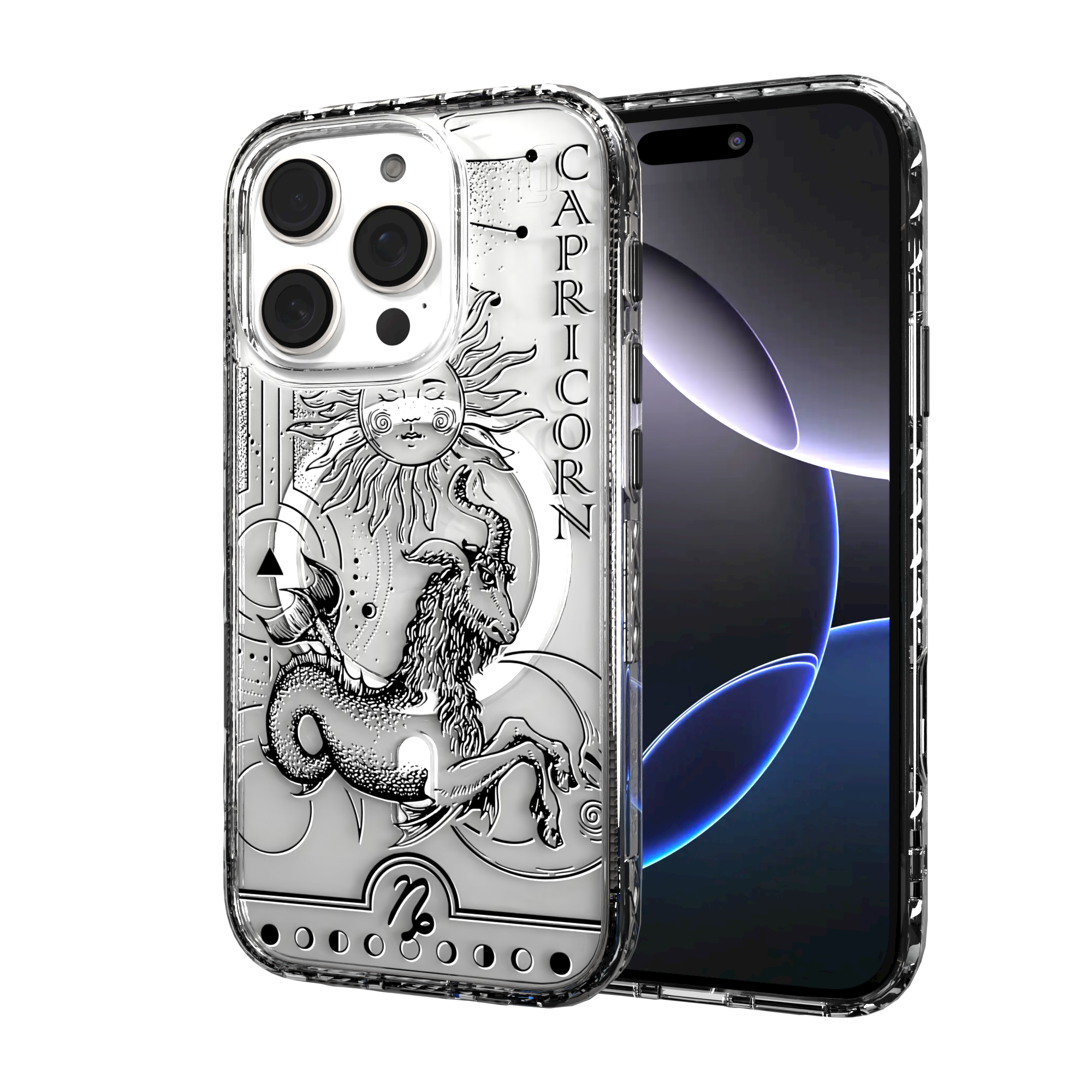iPhone 16 Series | MagSafe | Zodiac Collection |Capricorn Capricorn Black / iPhone 16 Pro / Clear