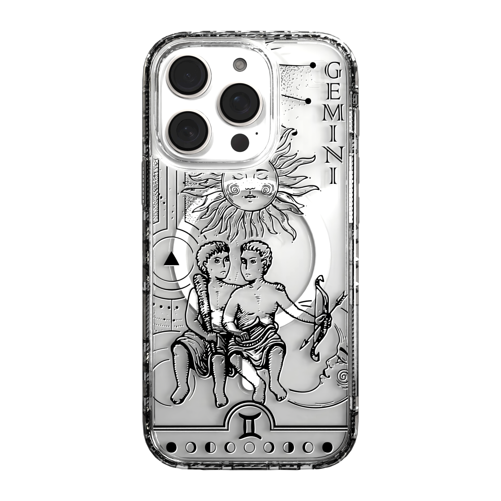 iPhone 16 Series | MagSafe | Zodiac Collection | Gemini Gemini Black / iPhone 16 Pro / Clear