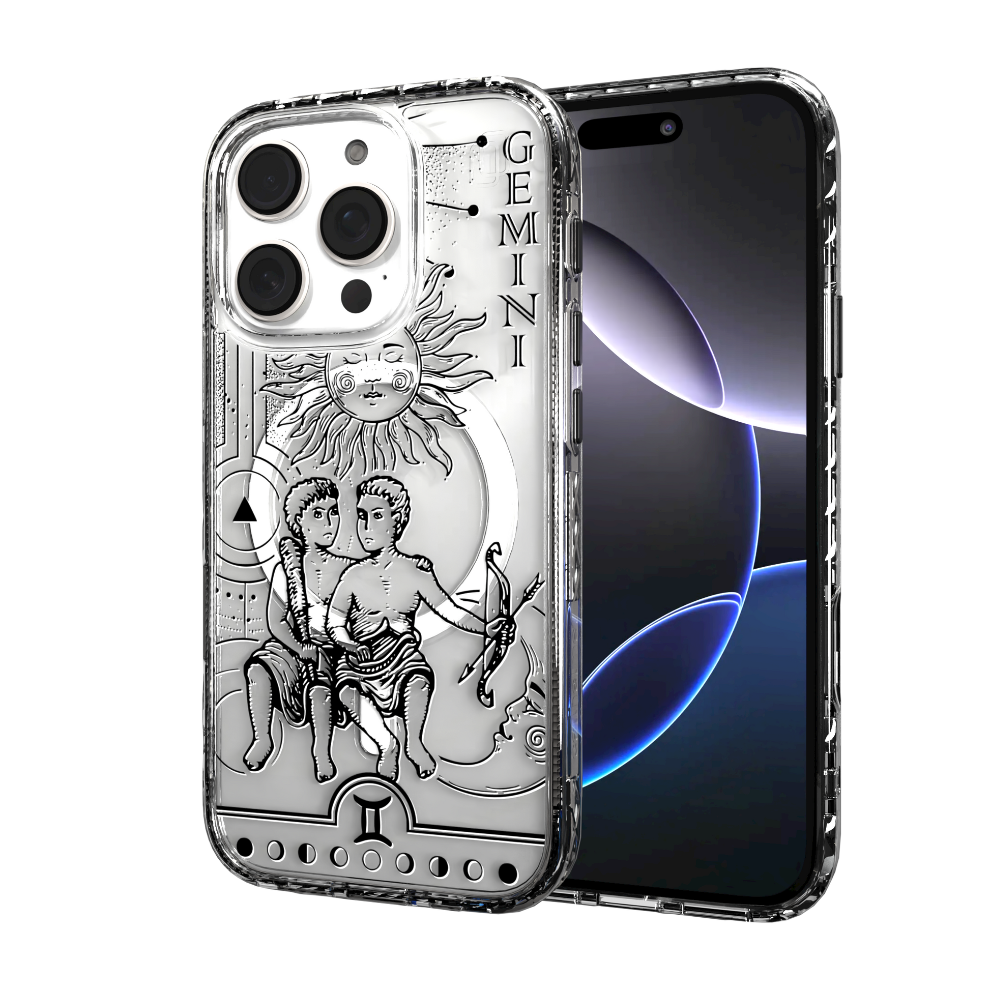 iPhone 16 Series | MagSafe | Zodiac Collection | Gemini Gemini Black / iPhone 16 Pro / Clear