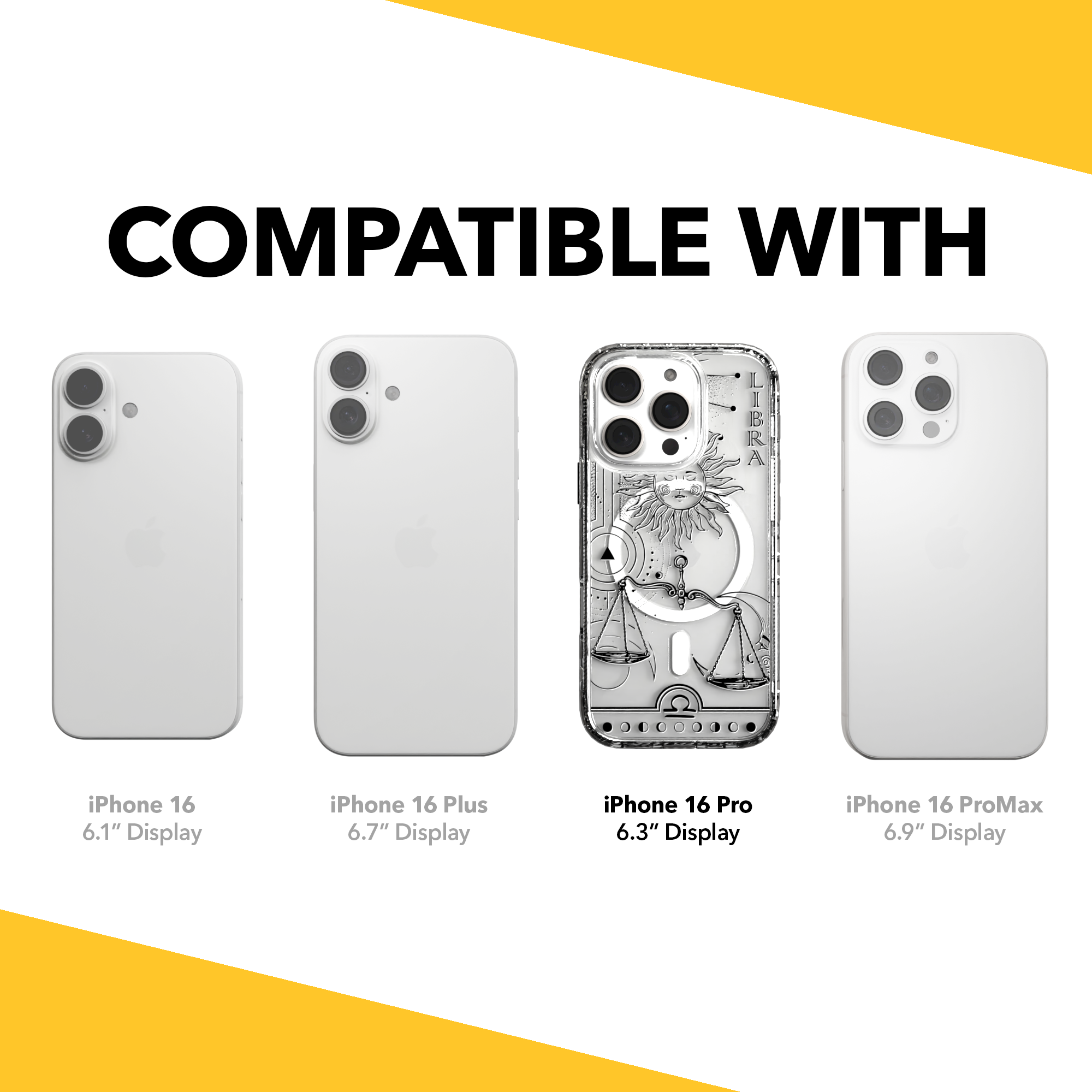 iPhone 16 Series | MagSafe | Zodiac Collection | Libra Libra Black / iPhone 16 Pro / Clear