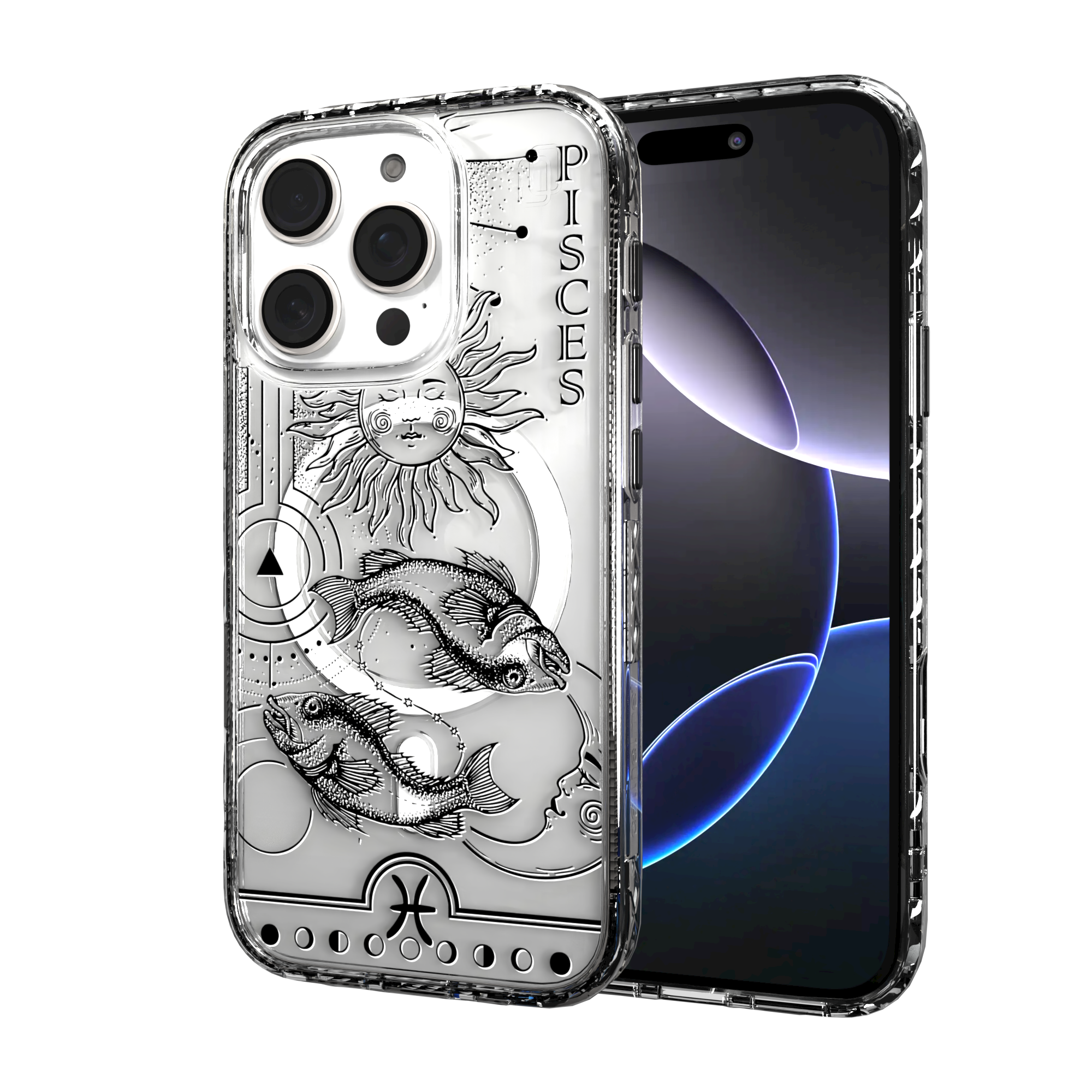 iPhone 16 Series | MagSafe | Zodiac Collection | Pisces Pisces Black / iPhone 16 Pro / Clear