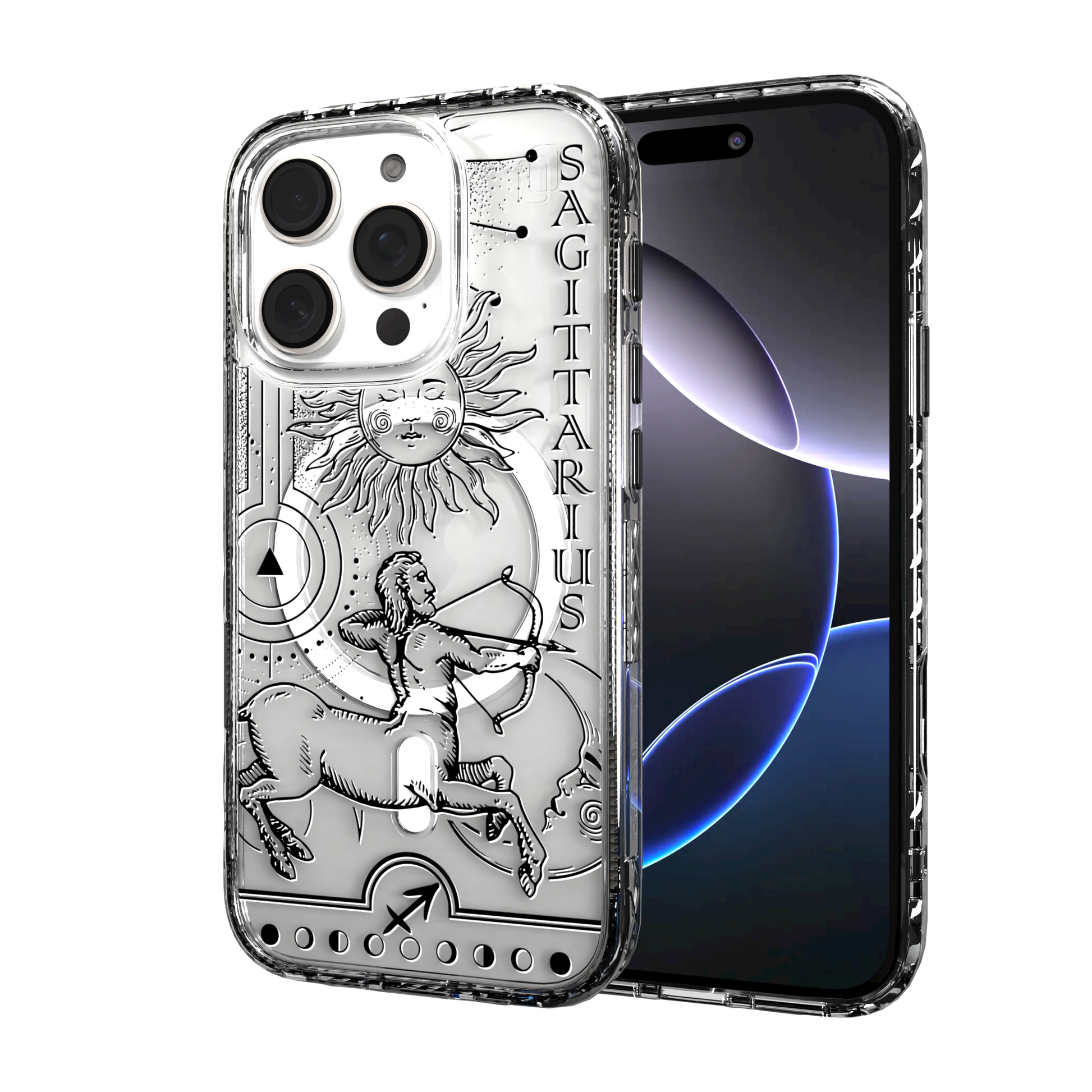 iPhone 16 Series | MagSafe | Zodiac Collection | Sagitarius Sagittarius Black / iPhone 16 Pro / Clear