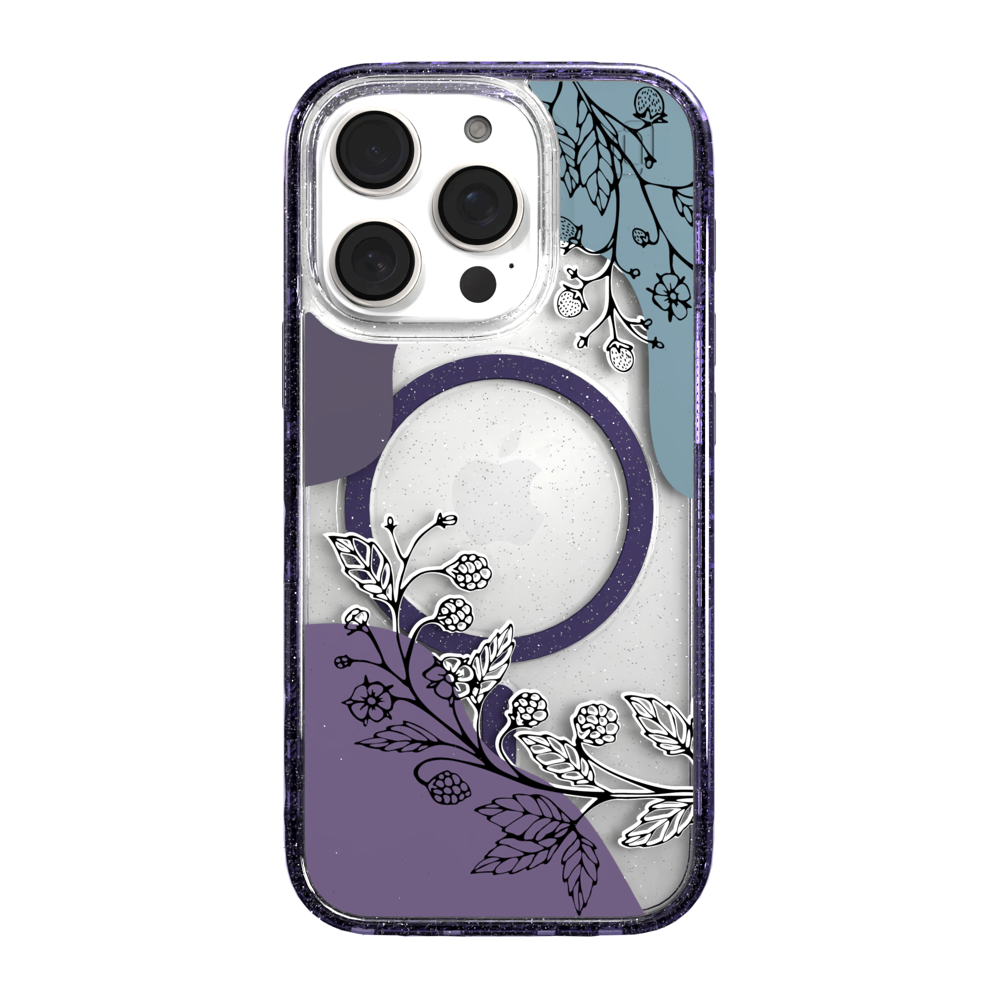 iPhone 16 Series | MagSafe | Botanical Fusion Abstract Case | Dark Winter Nights