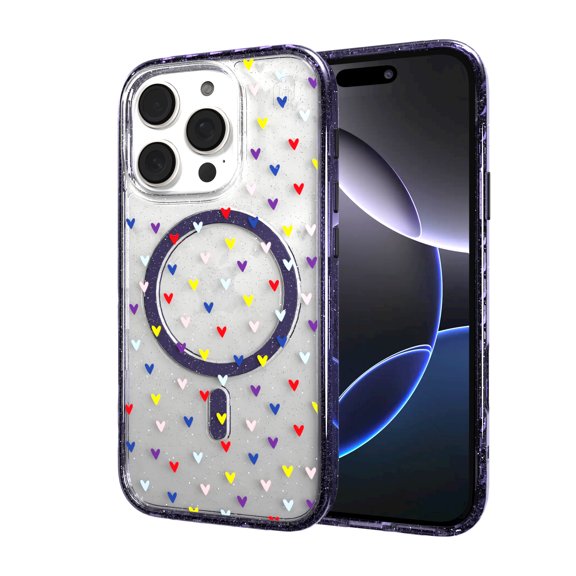 iPhone 16 Series | MagSafe | Heart Collection | Adoring Amore Adoring Amore / iPhone 16 Pro / Lilac Sparkle