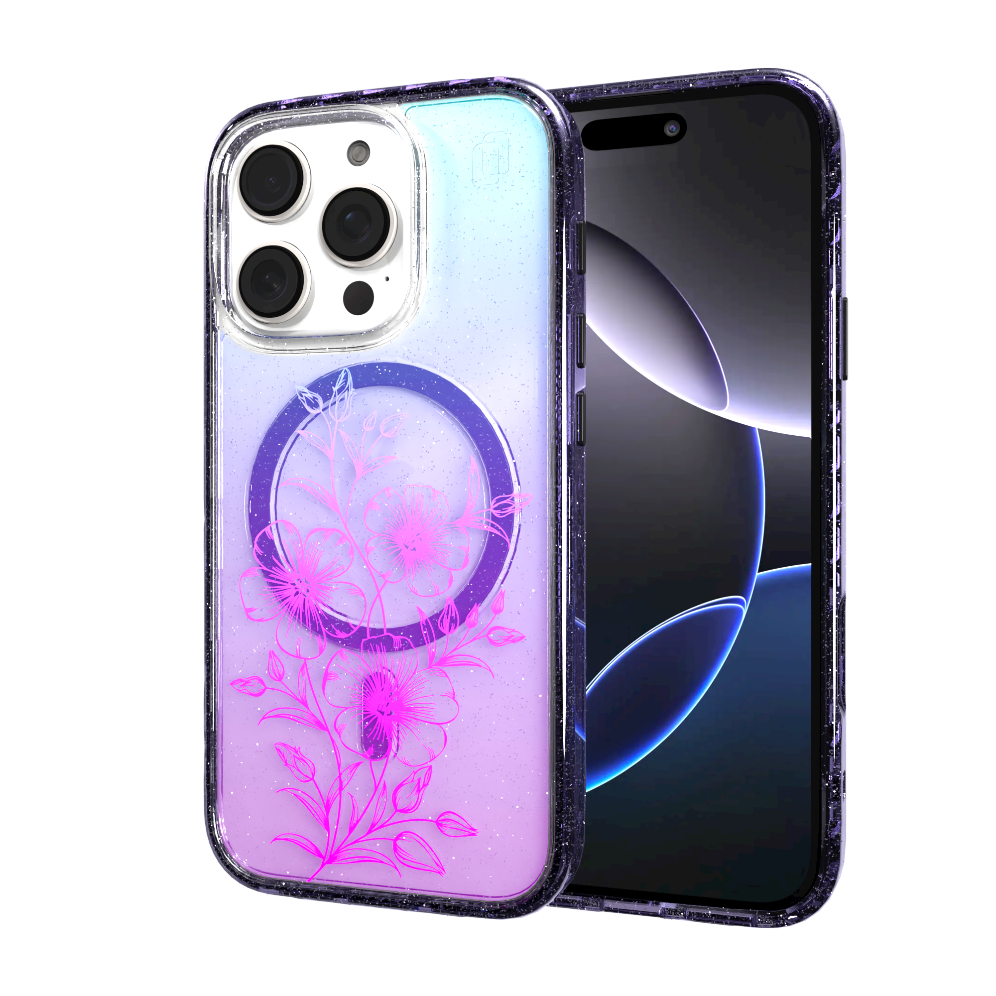 iPhone 16 Series | MagSafe | Ombre Bouquet Case Collection | Lilac Purple Haze