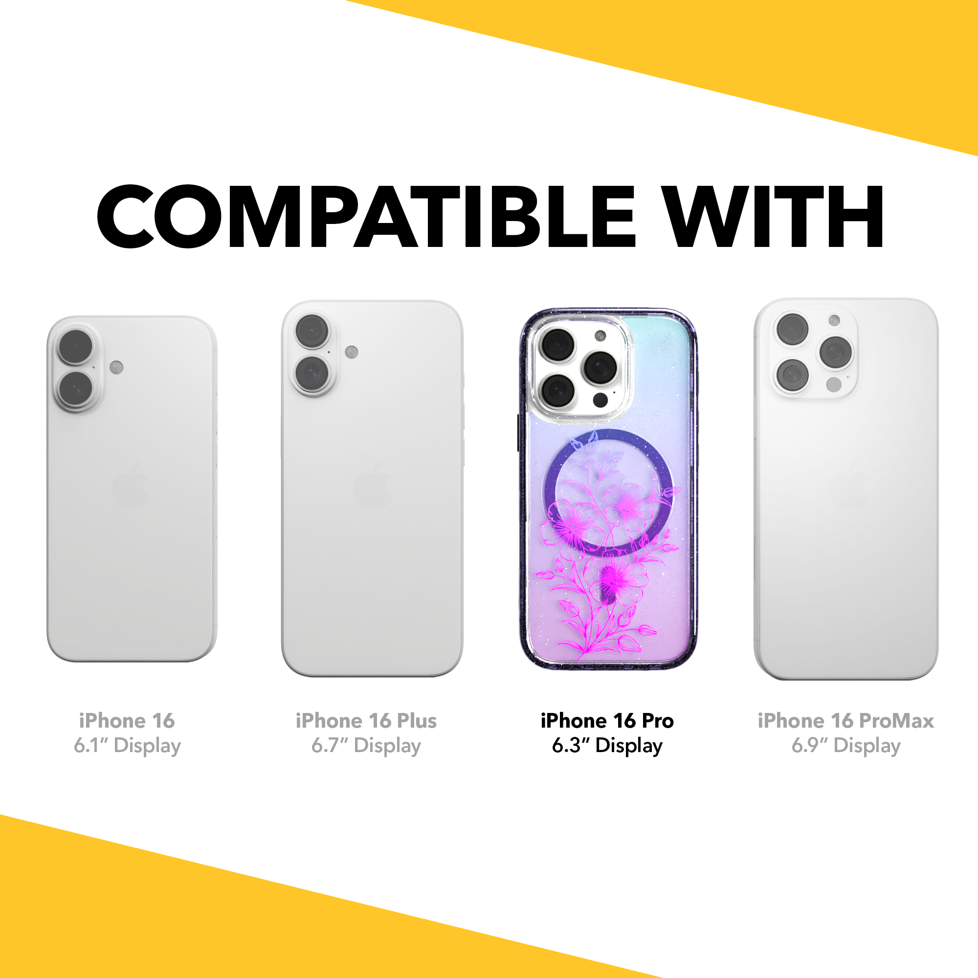 iPhone 16 Series | MagSafe | Ombre Bouquet Case Collection | Lilac Purple Haze Lilac Haze / iPhone 16 Pro / Lilac Sparkle