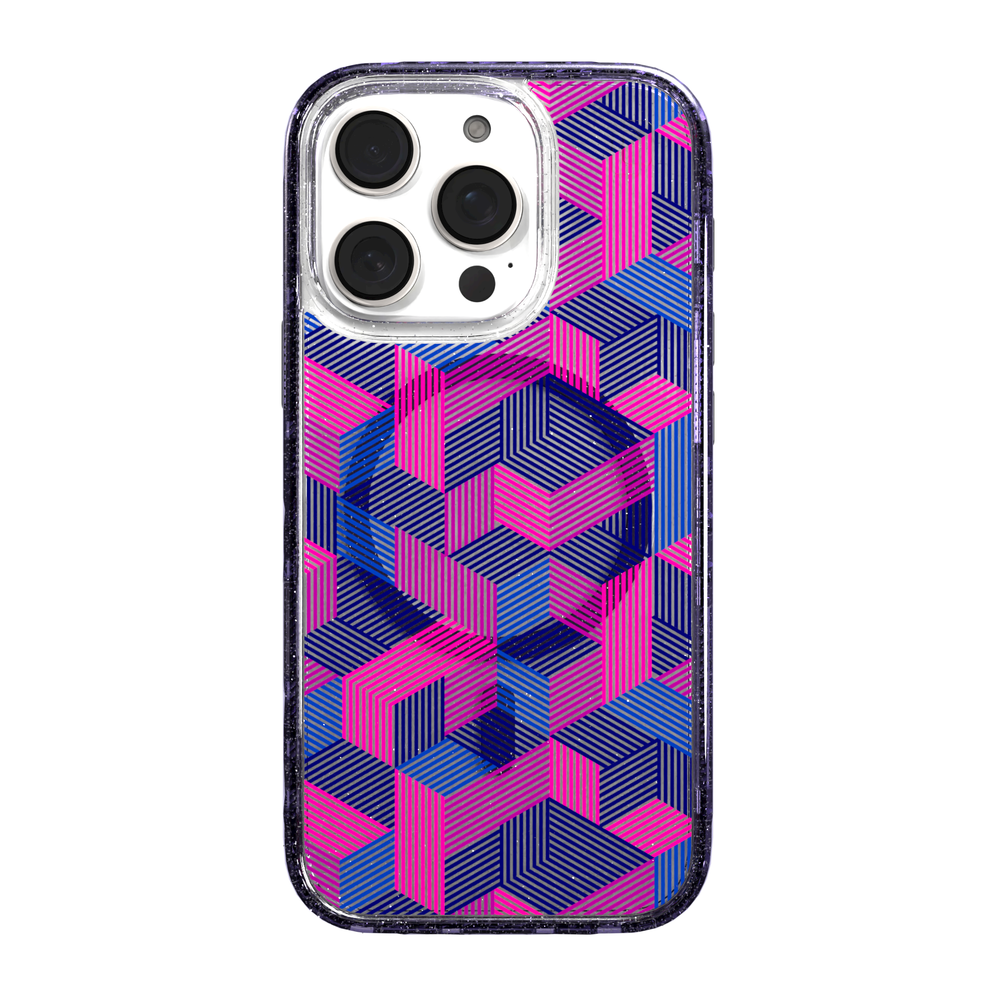 iPhone 16 Series | MagSafe | Monochromatic Case Designs | Colorful Cubes Colorful Cubes / iPhone 16 Pro / Lilac Sparkle