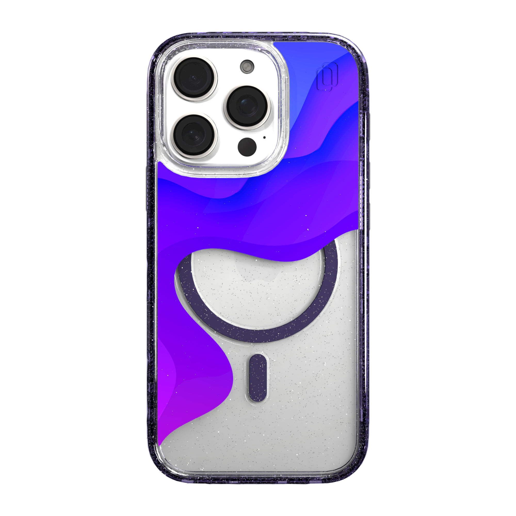 iPhone 16 Series | MagSafe | Abstract Art Case | Retro Purple Waves Retro Purple / iPhone 16 Pro / Lilac Sparkle