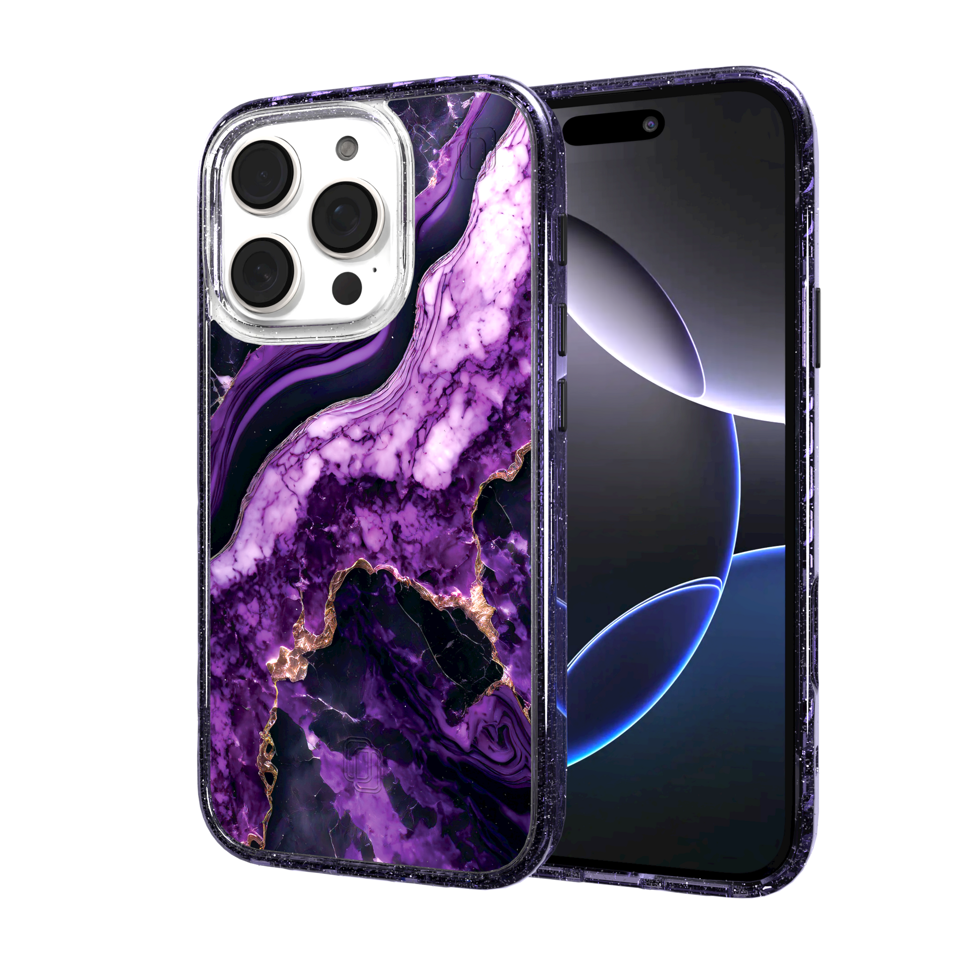 iPhone 16 Series | MagSafe | Stone Beauty Case Collection | Falling Dusk Purple & Gold Marble Falling Dusk / iPhone 16 Pro / Lilac Sparkle