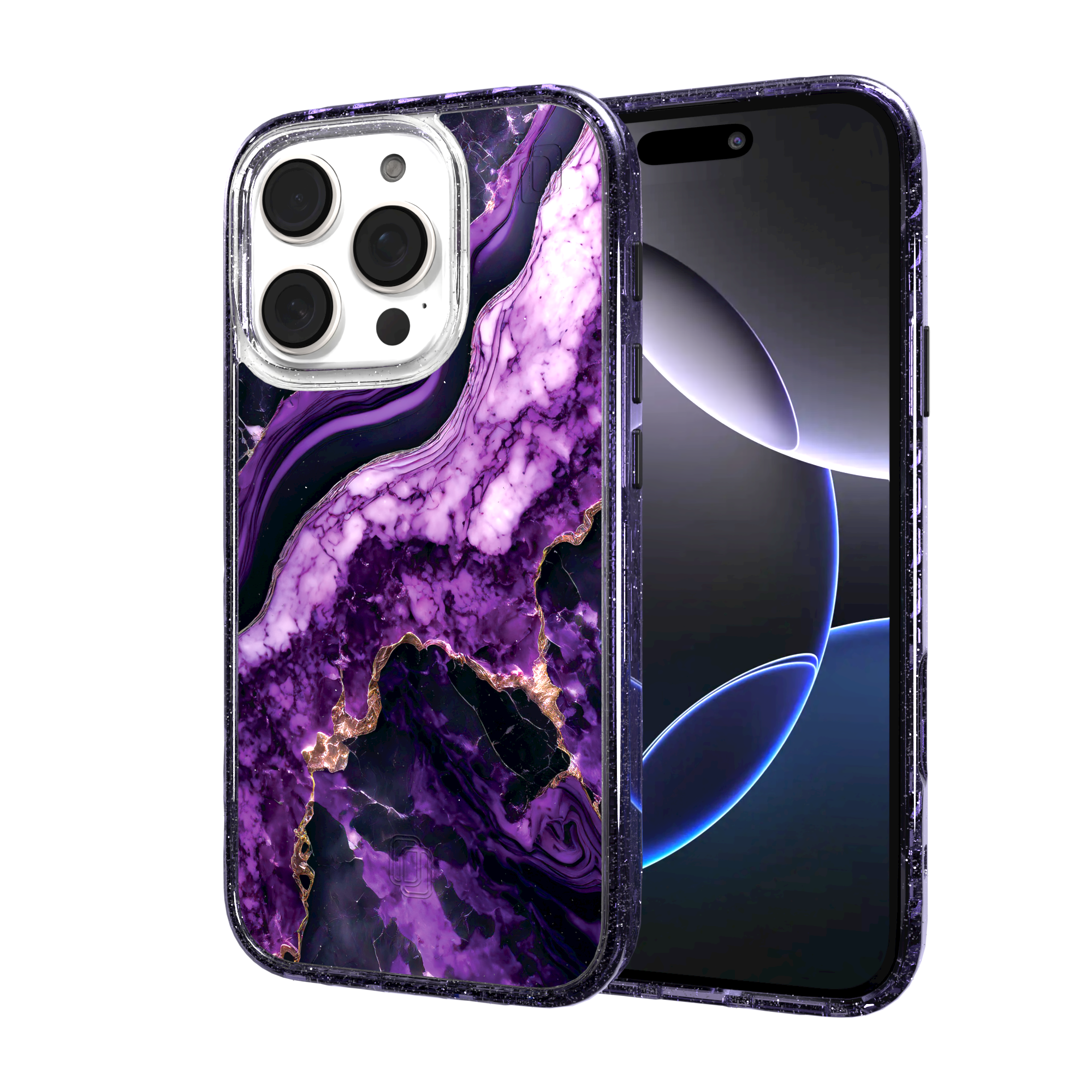 iPhone 16 Series | MagSafe | Stone Beauty Case Collection | Falling Dusk Purple & Gold Marble Falling Dusk / iPhone 16 Pro / Lilac Sparkle