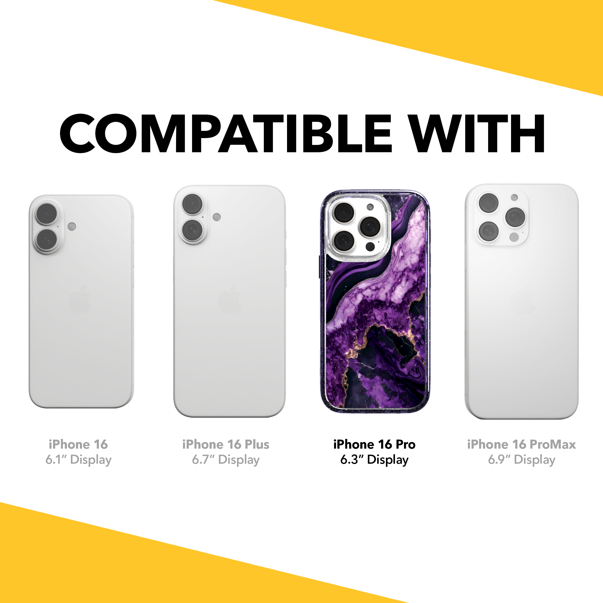 iPhone 16 Series | MagSafe | Stone Beauty Case Collection | Falling Dusk Purple & Gold Marble Falling Dusk / iPhone 16 Pro / Lilac Sparkle