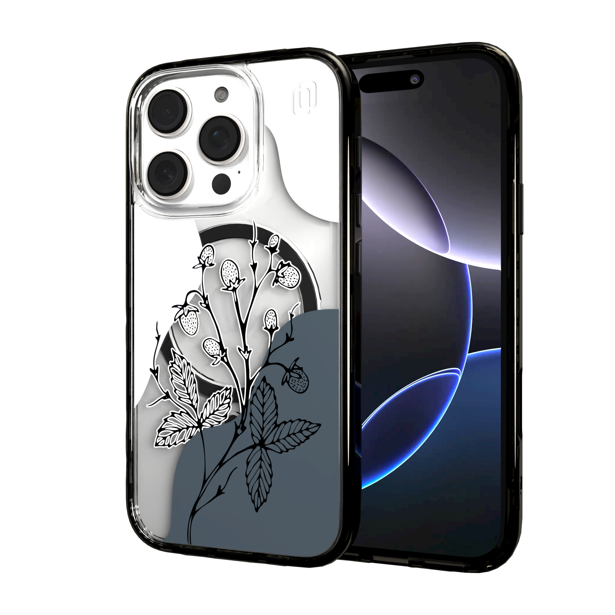 iPhone 16 Series | MagSafe | Botanical Fusion Abstract Case | Purple Night Skies