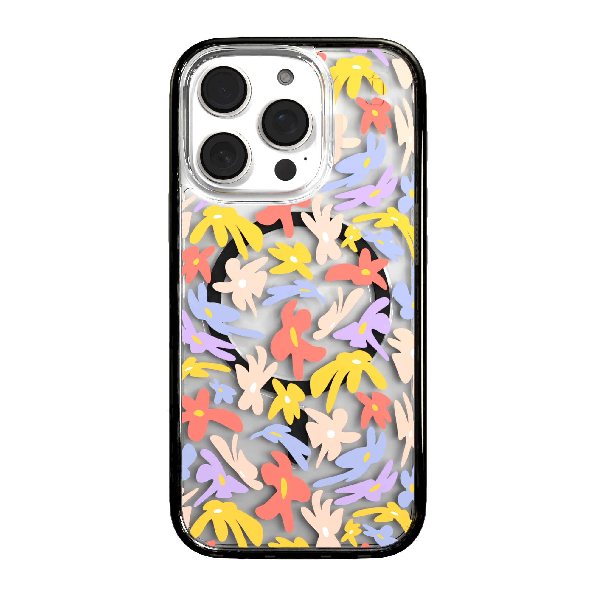 iPhone 16 Series | MagSafe | Flower Case Collection | Trippy Flower Petal Dreams Petal Dreams / iPhone 16 Pro / Black