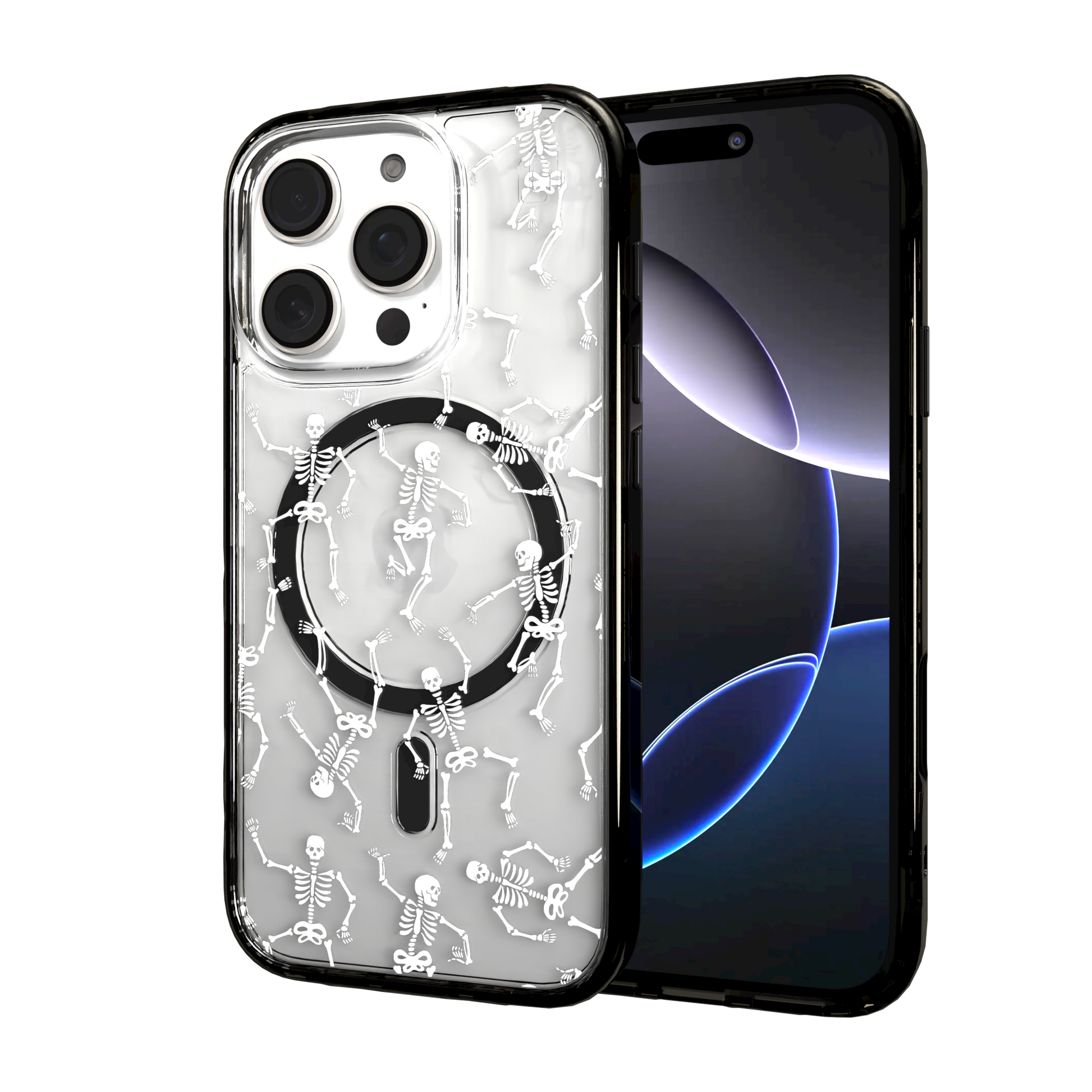 iPhone 16 Series | MagSafe | Halloween Case | Dancing Skeletons Dancing Skeletons / iPhone 16 Pro / Black