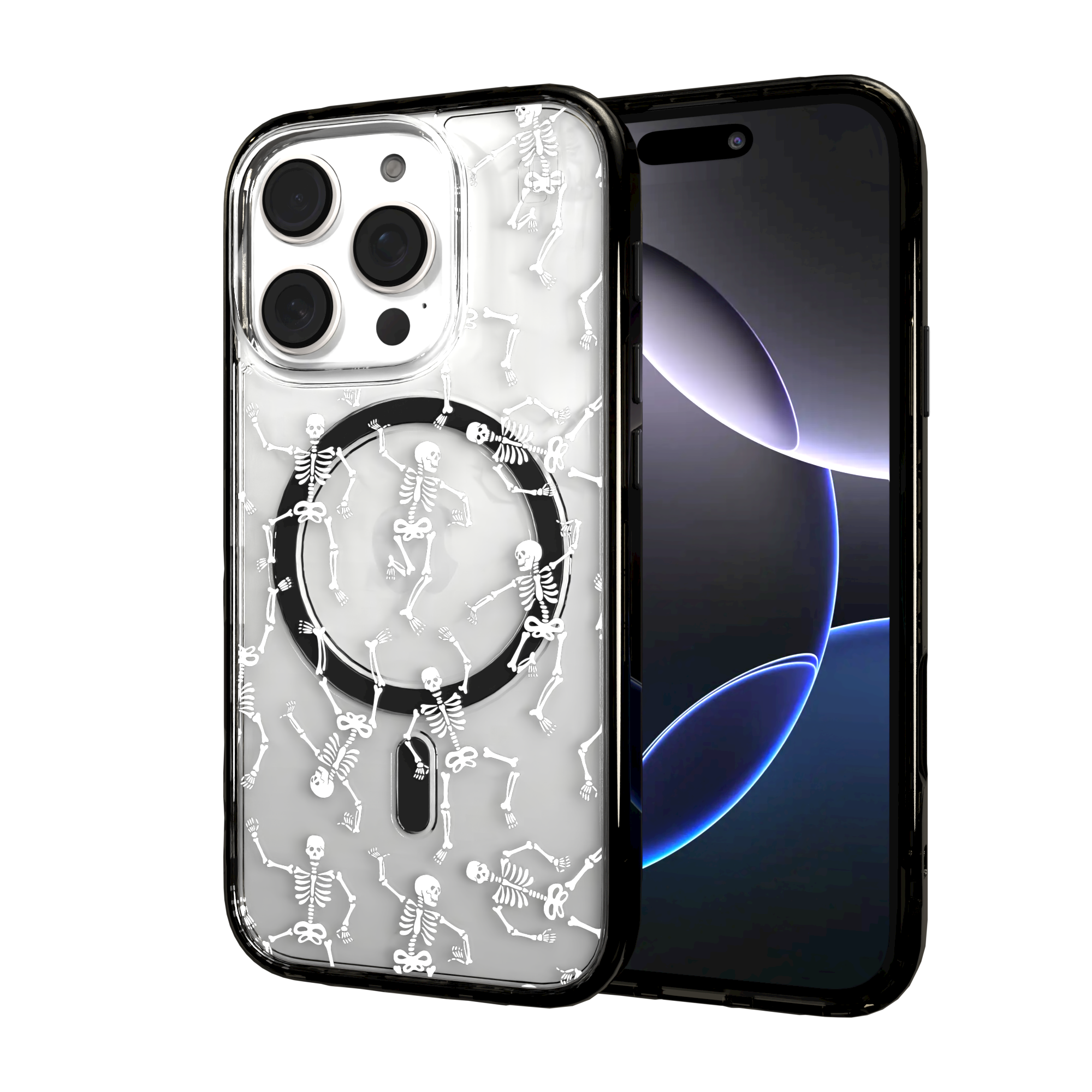 iPhone 16 Series | MagSafe | Halloween Case | Dancing Skeletons Dancing Skeletons / iPhone 16 Pro / Black