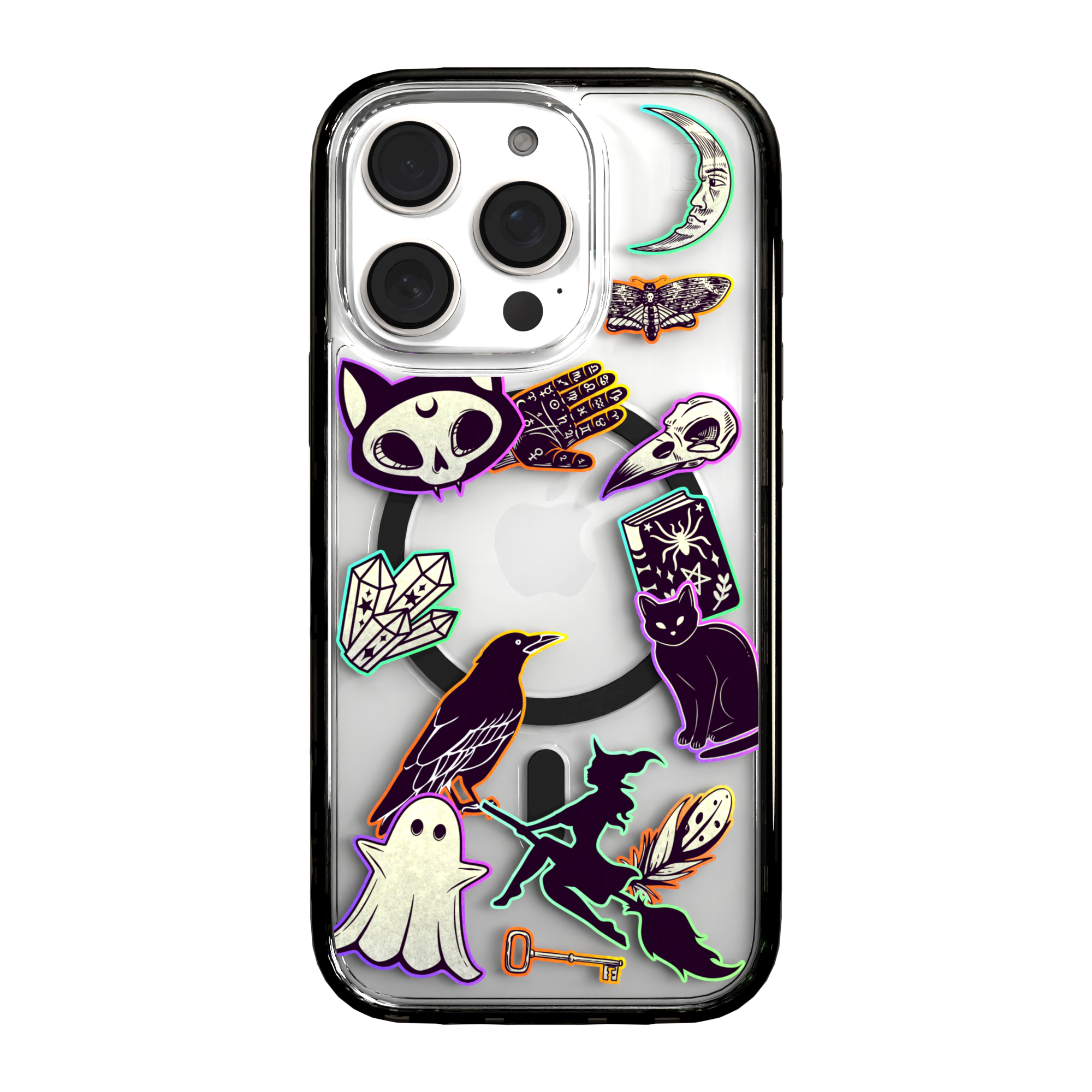 iPhone 16 Series | MagSafe | Halloween Case | Witchy Stickers Witchy Stickers / iPhone 16 Pro / Black