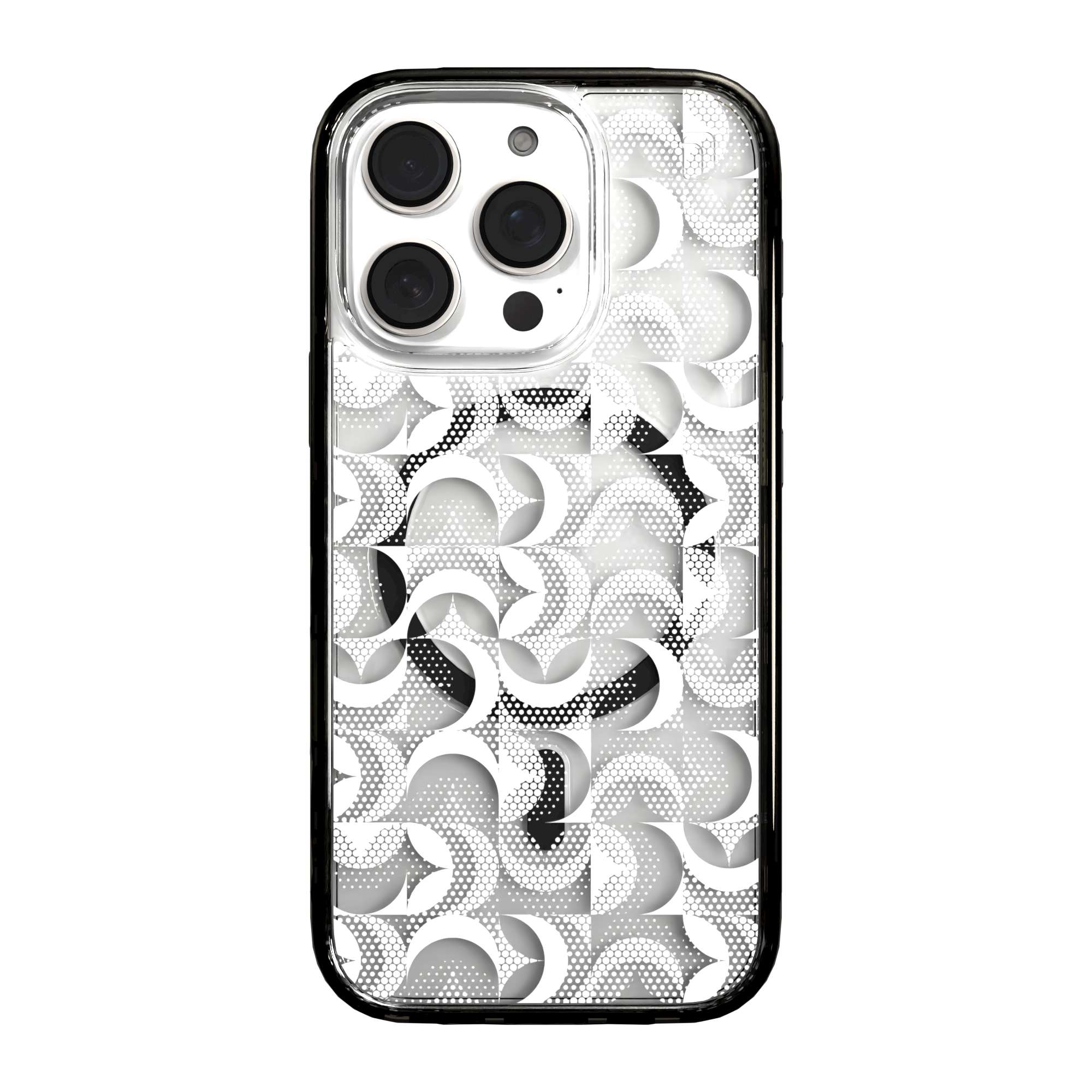 iPhone 16 Series | MagSafe | Abstract Art Case | Retro White Swirls Retro White / iPhone 16 Pro / Black