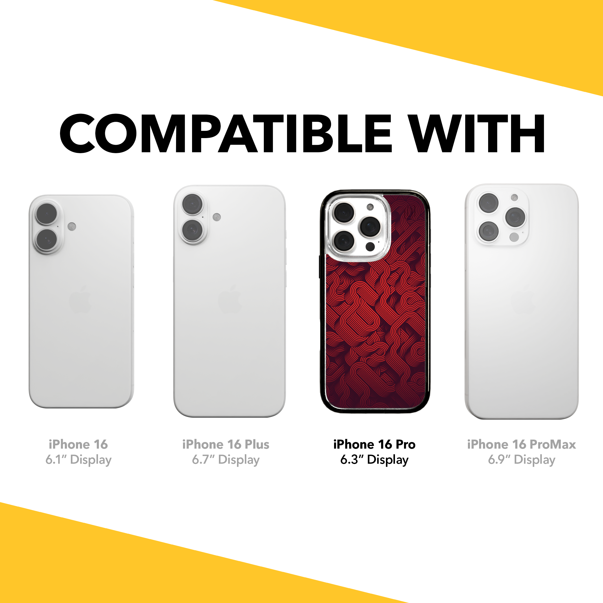 iPhone 16 Series | MagSafe | Monochromatic Case Designs | Red Dimensions Red Dimensions / iPhone 16 Pro / Black