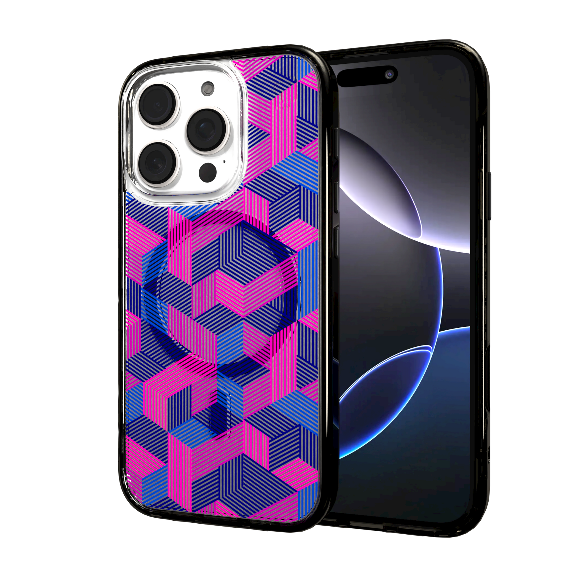 iPhone 16 Series | MagSafe | Monochromatic Case Designs | Colorful Cubes Colorful Cubes / iPhone 16 Pro / Black
