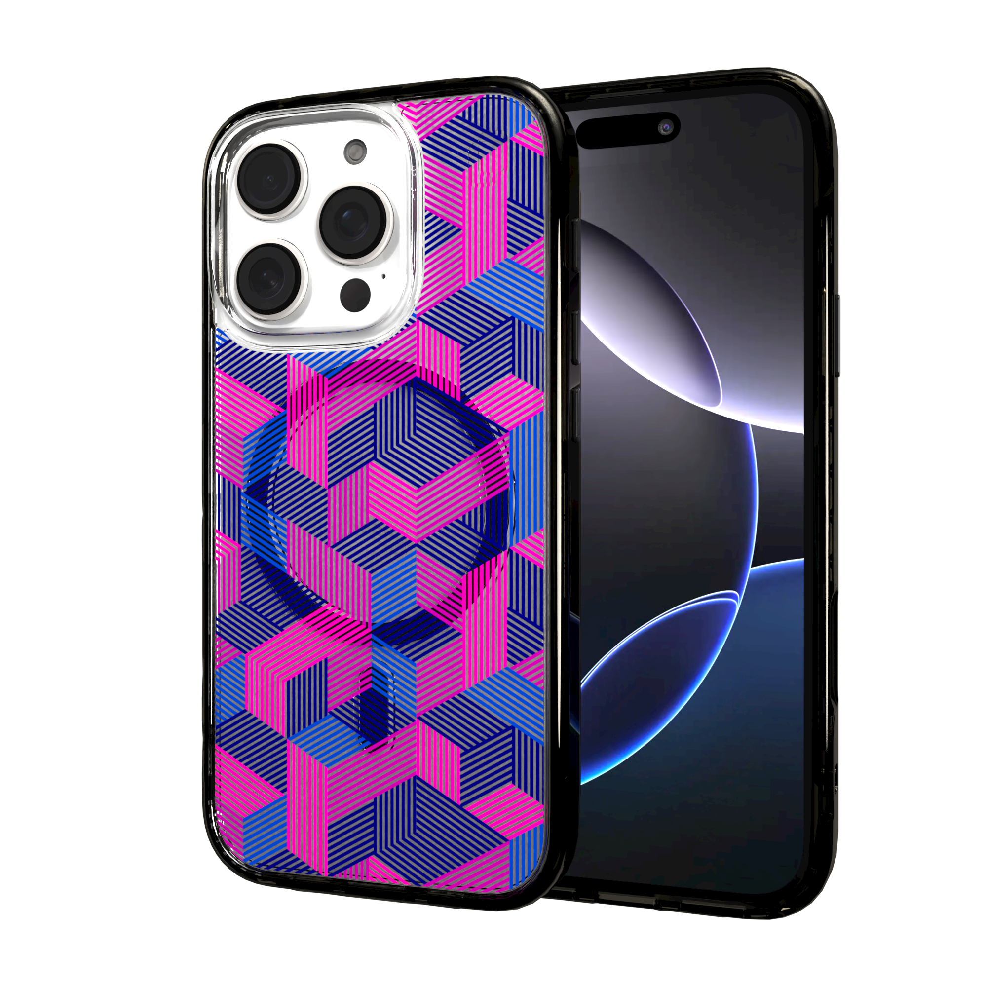 iPhone 16 Series | MagSafe | Monochromatic Case Designs | Colorful Cubes Colorful Cubes / iPhone 16 Pro / Black