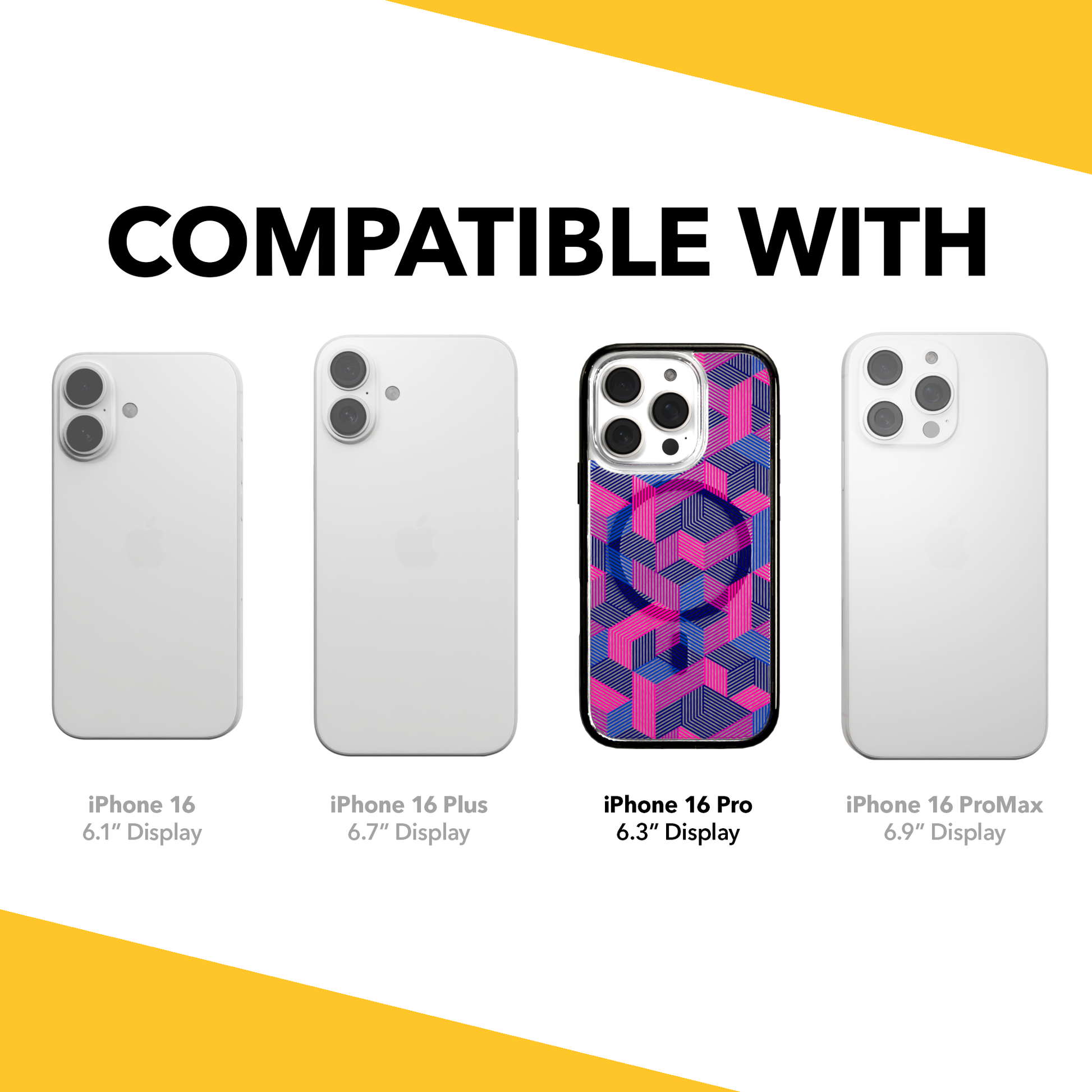 iPhone 16 Series | MagSafe | Monochromatic Case Designs | Colorful Cubes Colorful Cubes / iPhone 16 Pro / Black