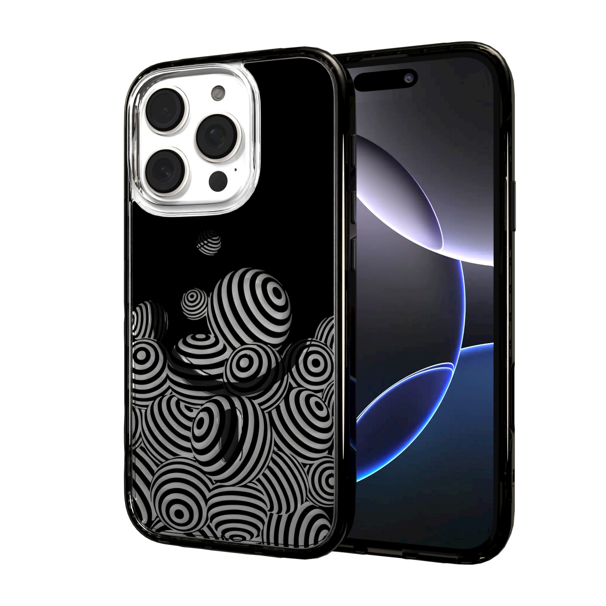 iPhone 16 Series | MagSafe | Monochromatic Collection | 3D Orb Swirl Ballpit / iPhone 16 Pro / Black