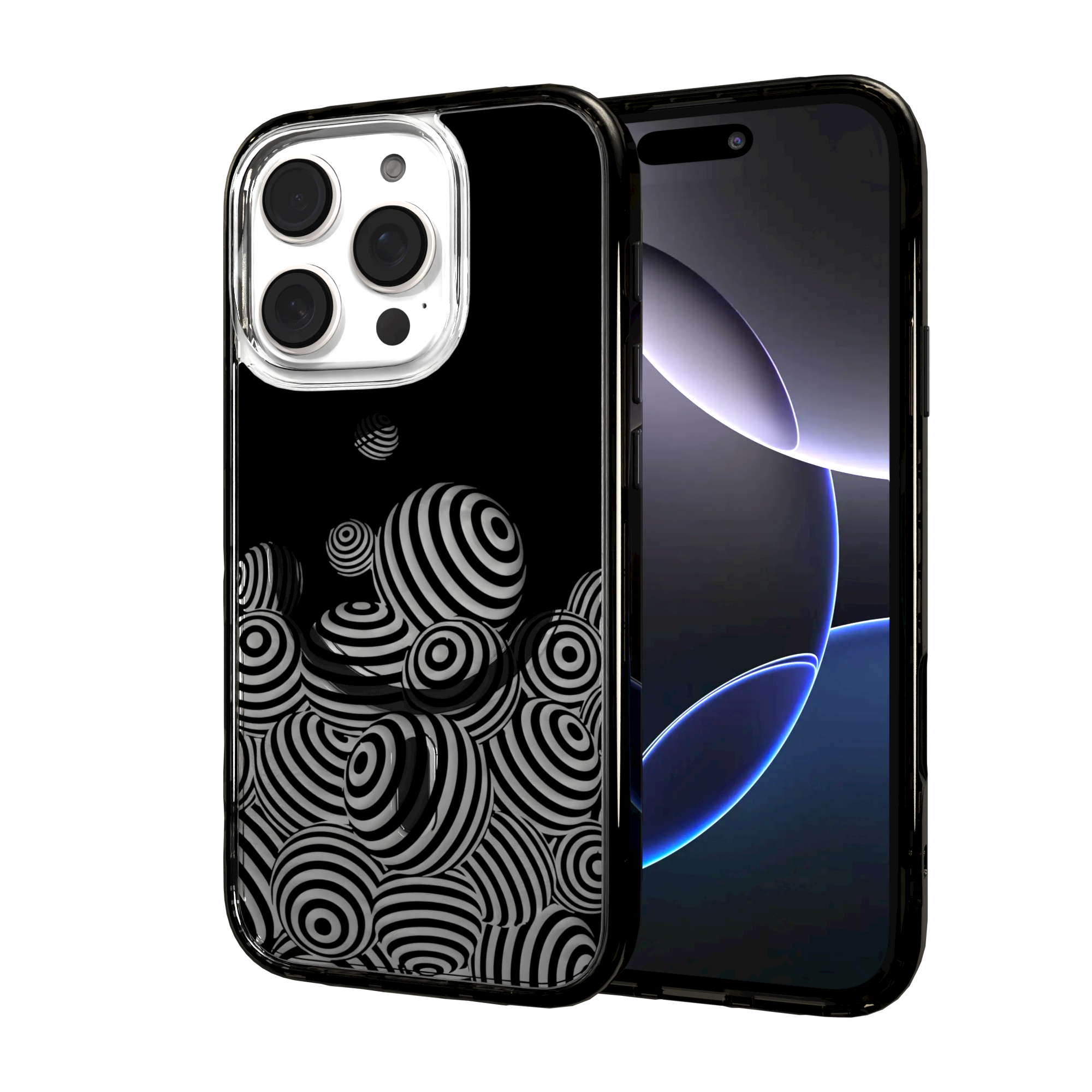 iPhone 16 Series | MagSafe | Monochromatic Collection | 3D Orb Swirl Ballpit / iPhone 16 Pro / Black