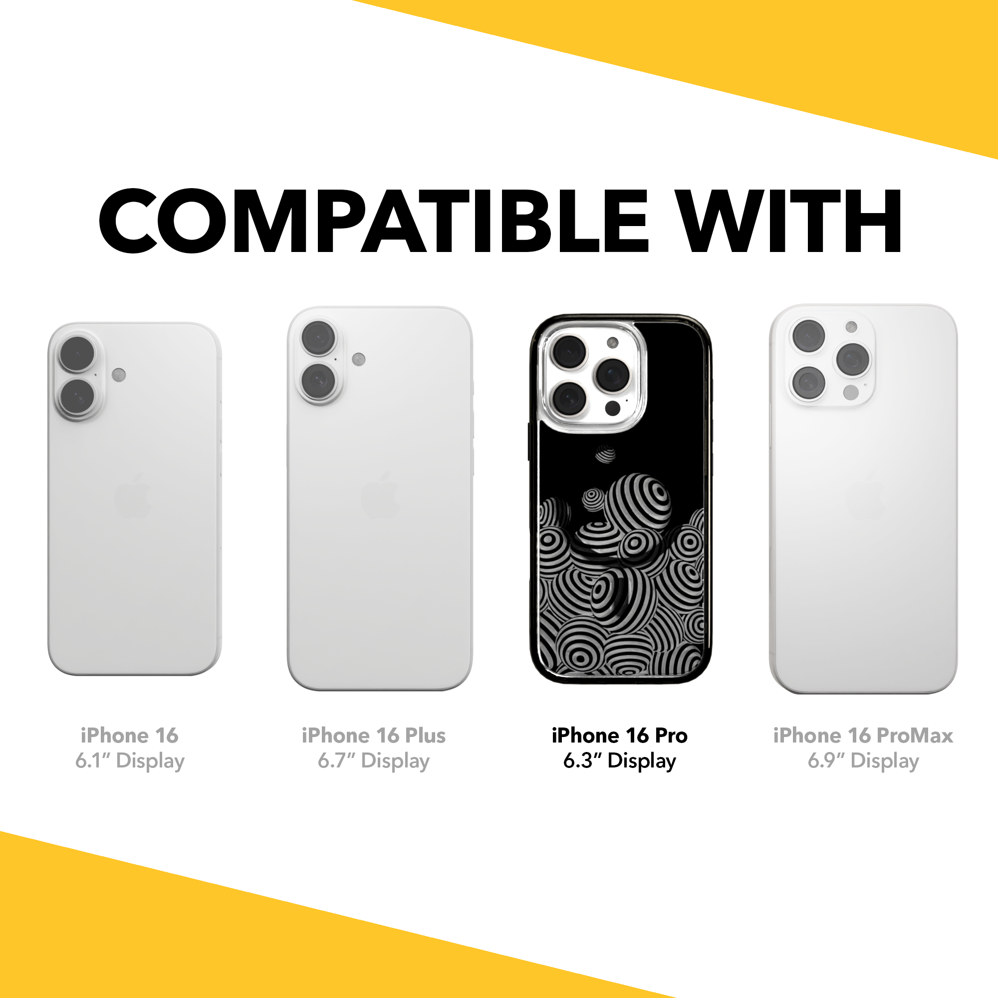 iPhone 16 Series | MagSafe | Monochromatic Collection | 3D Orb Swirl Ballpit / iPhone 16 Pro / Black