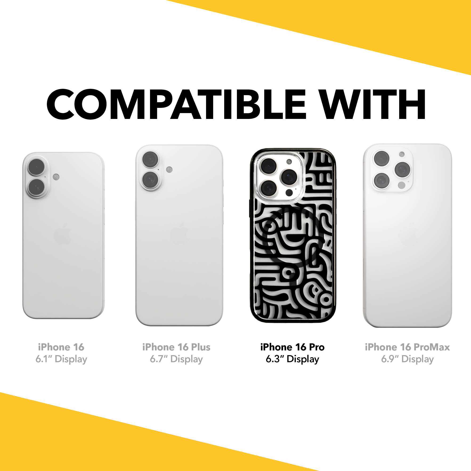 iPhone 16 Series | MagSafe | Monochromatic Case Designs | Glyphs Glyphs / iPhone 16 Pro / Black
