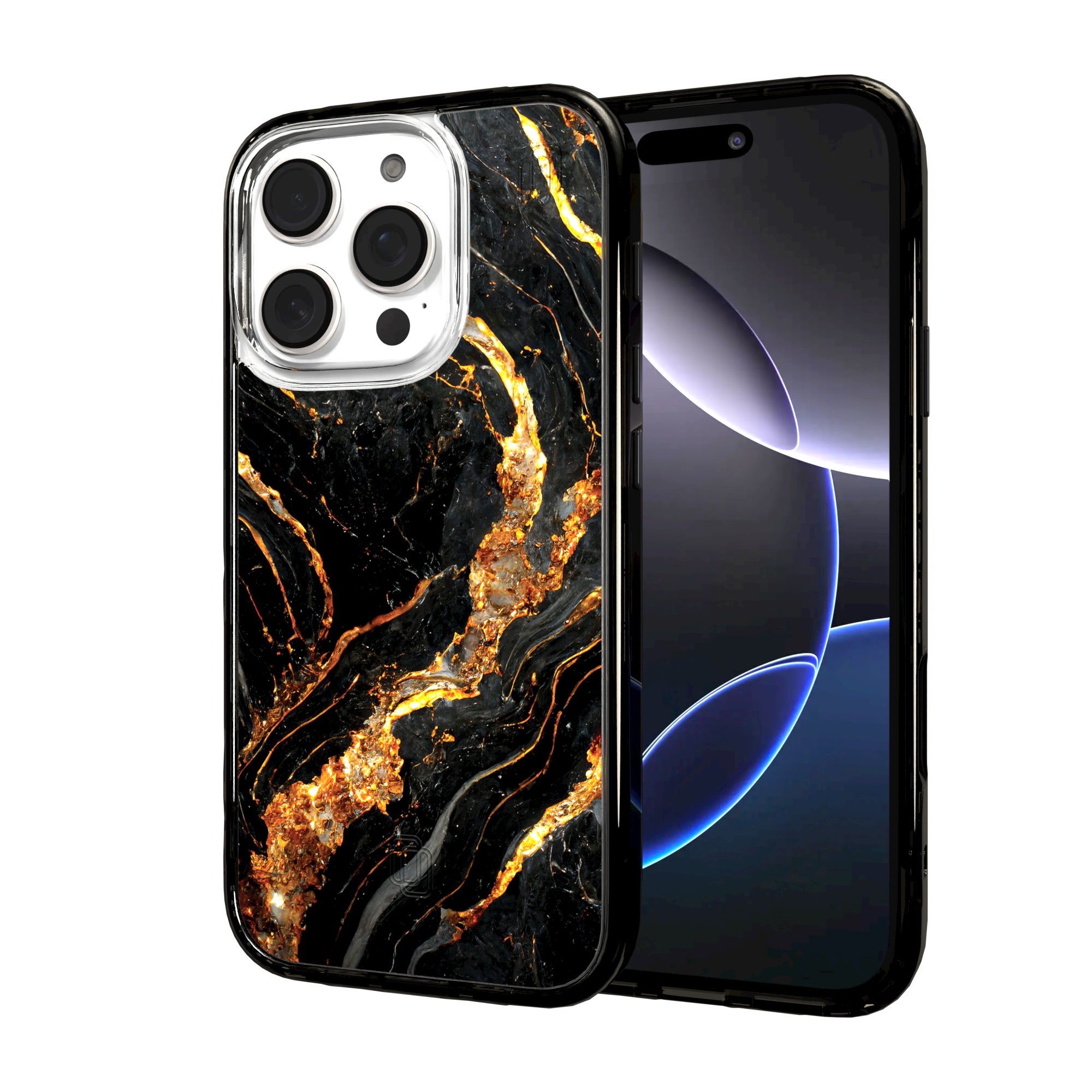 iPhone 16 Series | MagSafe | Stone Beauty Case Collection | Dark Night Black & Gold Marble