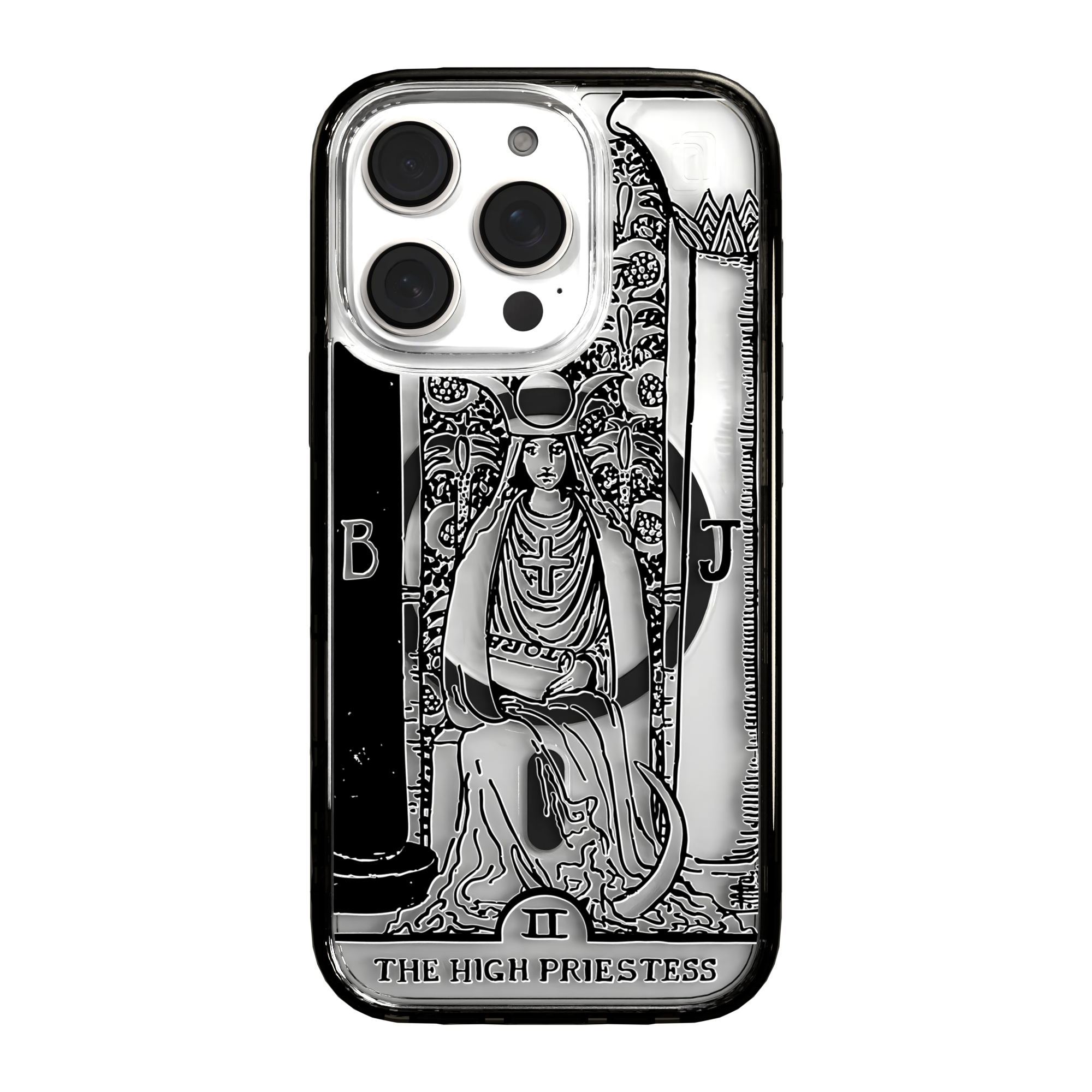 iPhone 16 Series | MagSafe | Tarot Collection | The High Priestess The High Priestess - Line / iPhone 16 Pro / Black