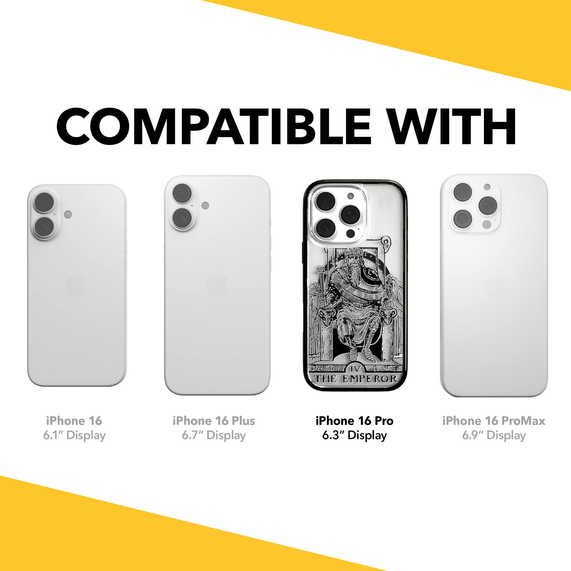 iPhone 16 Series | MagSafe | Tarot Collection | The Emperor The Emperor - Line / iPhone 16 Pro / Black