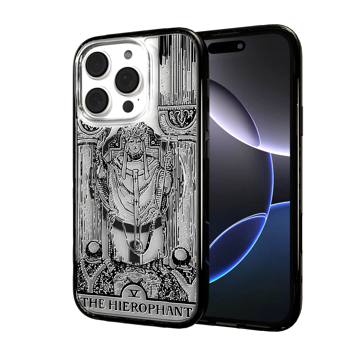 iPhone 16 Series | MagSafe | Tarot Collection | The Hierophant The Hierophant - Line / iPhone 16 Pro / Black