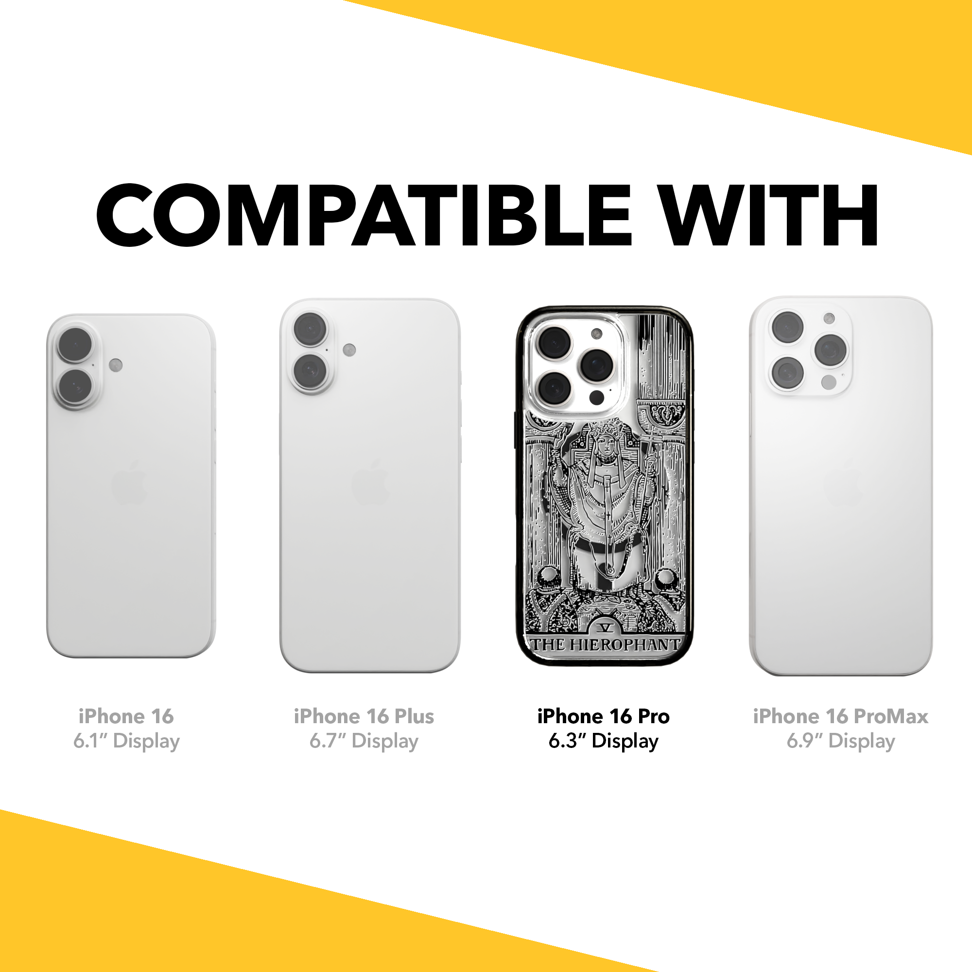iPhone 16 Series | MagSafe | Tarot Collection | The Hierophant The Hierophant - Line / iPhone 16 Pro / Black