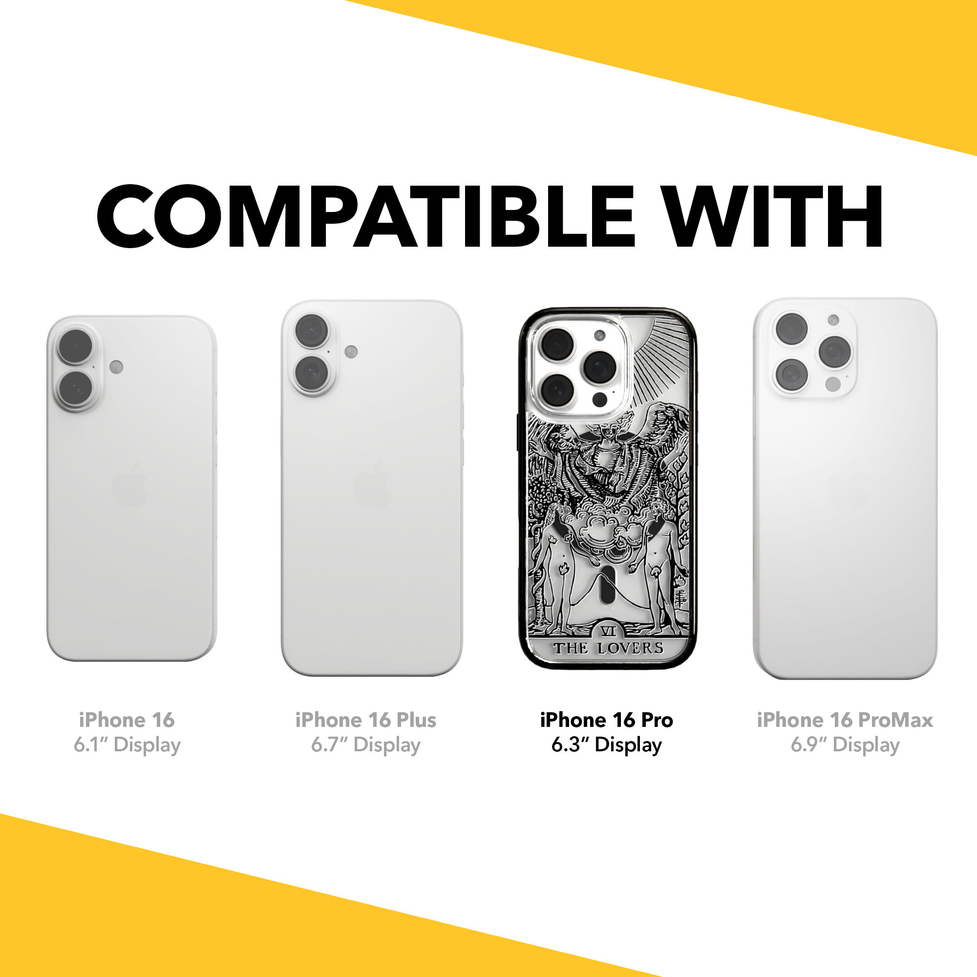 iPhone 16 Series | MagSafe | Tarot Collection | The Lovers The Lovers - Line / iPhone 16 Pro / Black