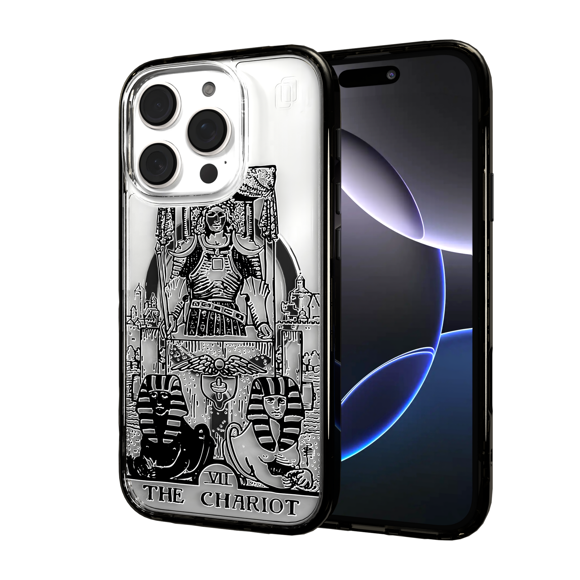 iPhone 16 Series | MagSafe | Tarot Collection | The Chariot The Chariot - Line / iPhone 16 Pro / Black