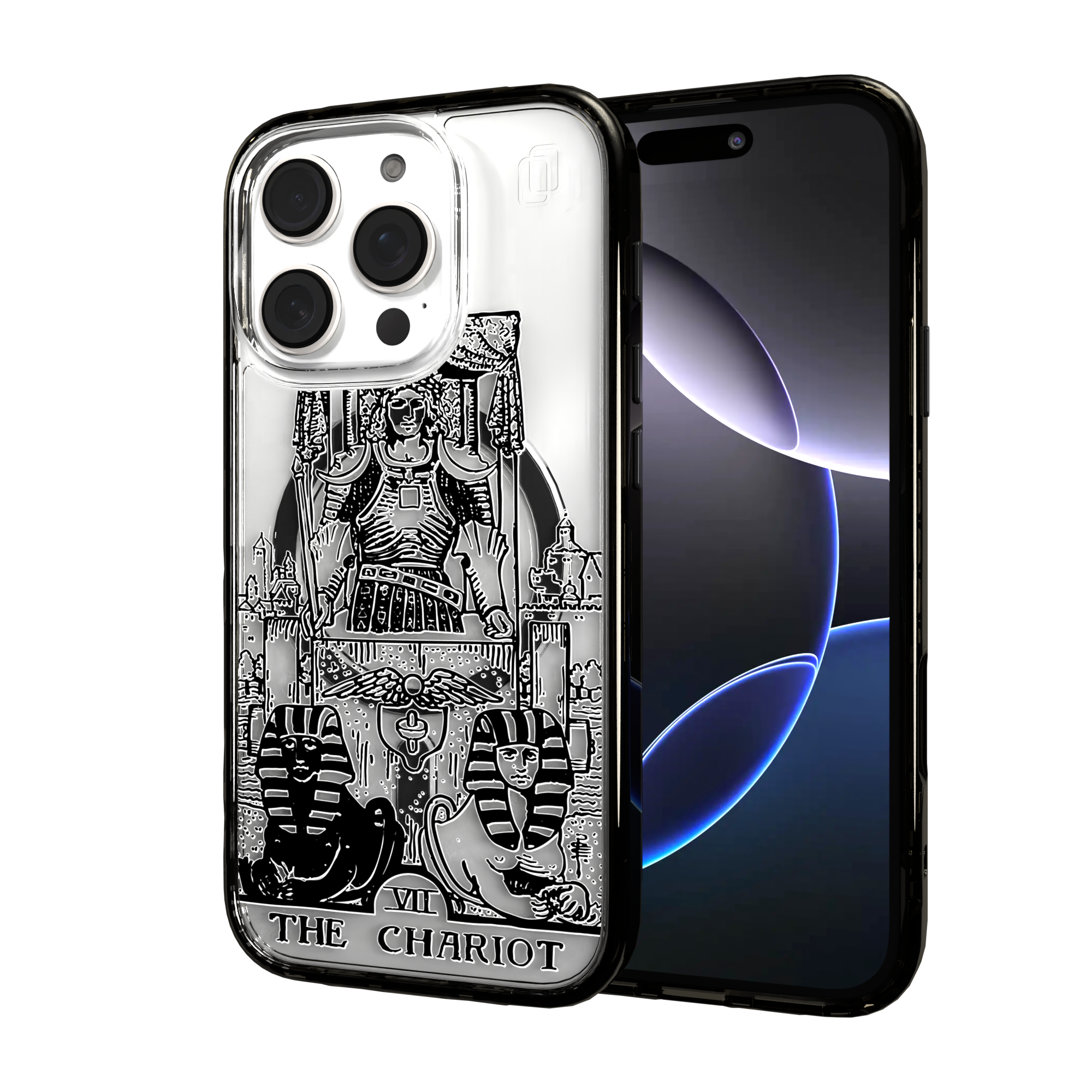 iPhone 16 Series | MagSafe | Tarot Collection | The Chariot The Chariot - Line / iPhone 16 Pro / Black