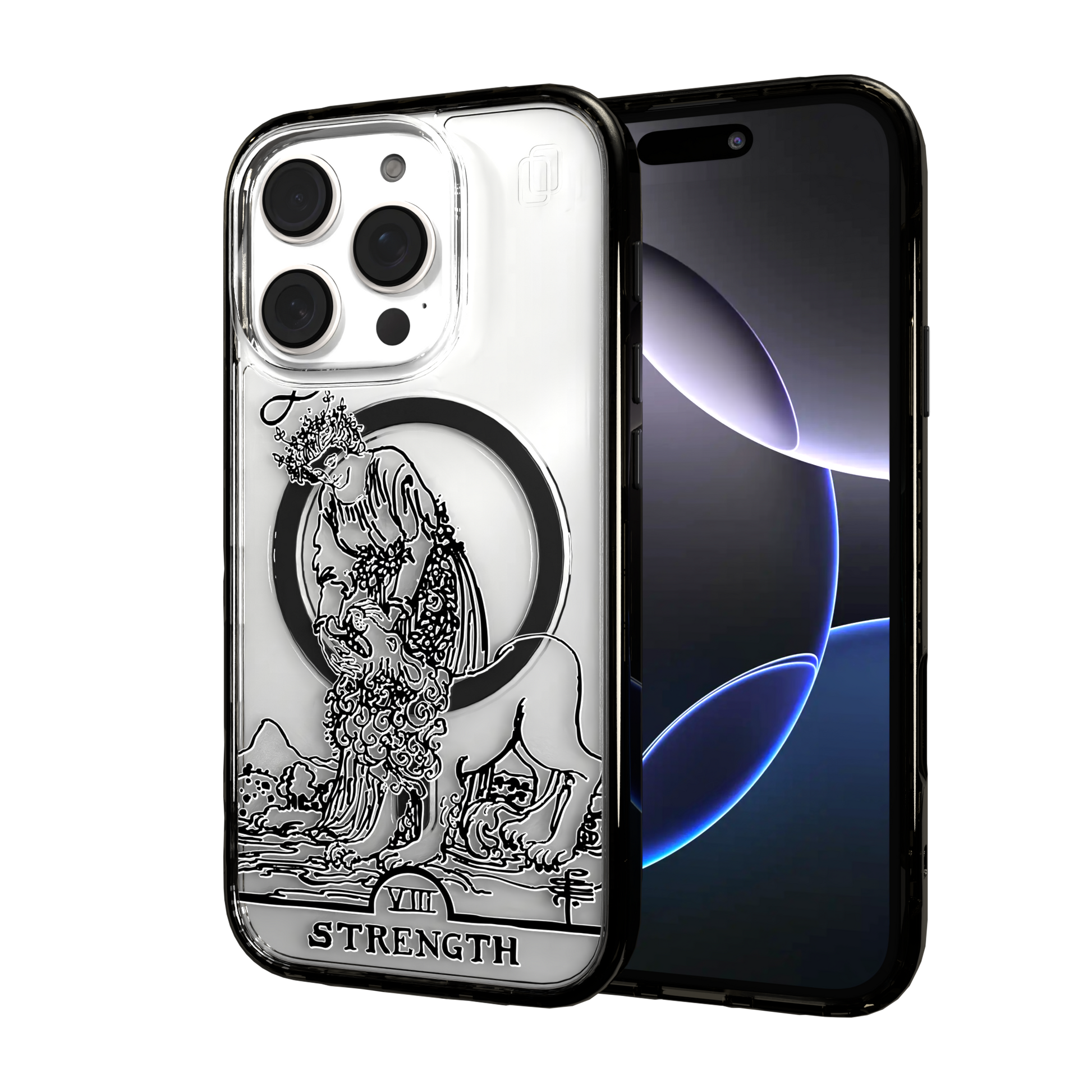 iPhone 16 Series | MagSafe | Tarot Collection | Strength Strength - Line / iPhone 16 Pro / Black
