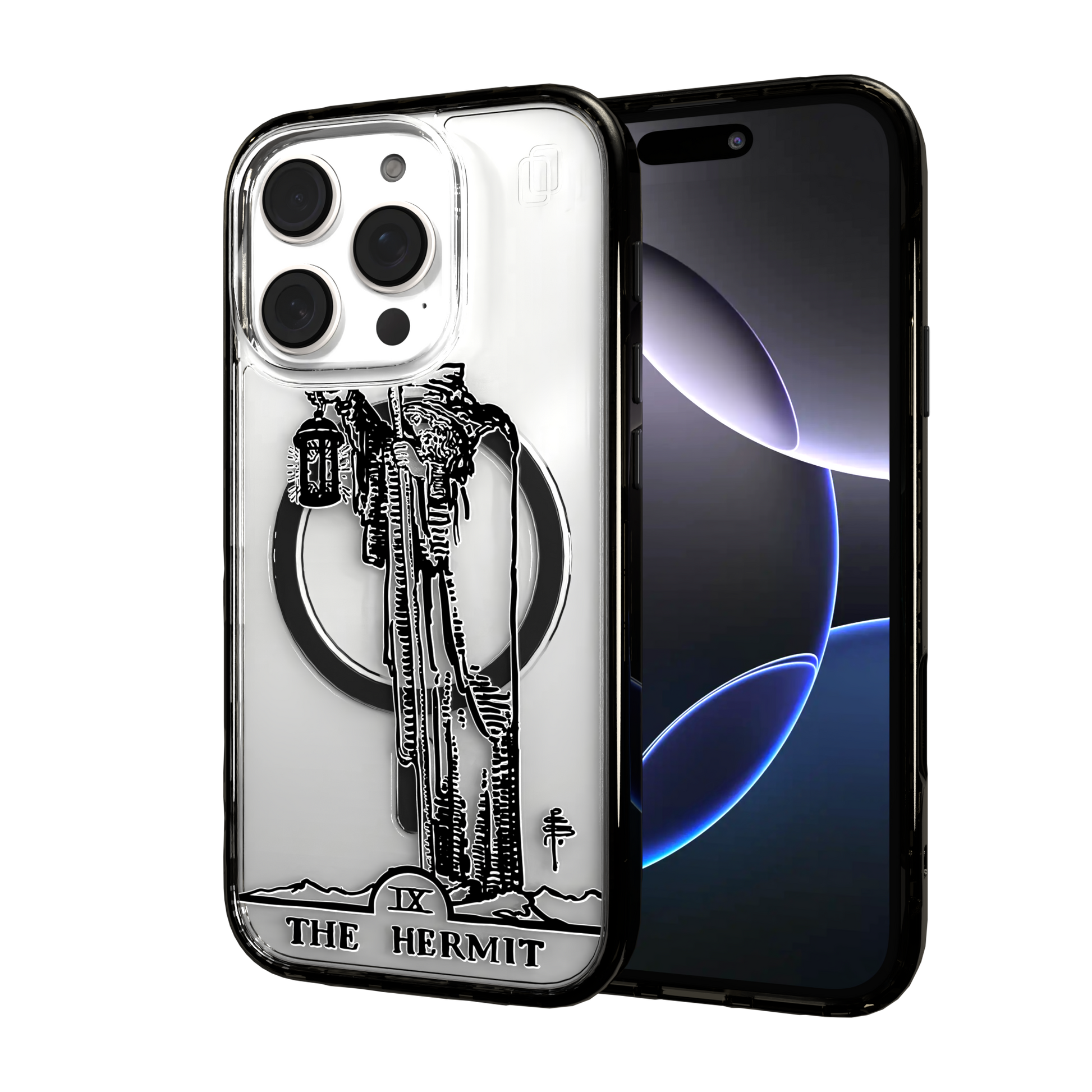 iPhone 16 Series | MagSafe | Tarot Collection | The Hermit The Hermit - Line / iPhone 16 Pro / Black