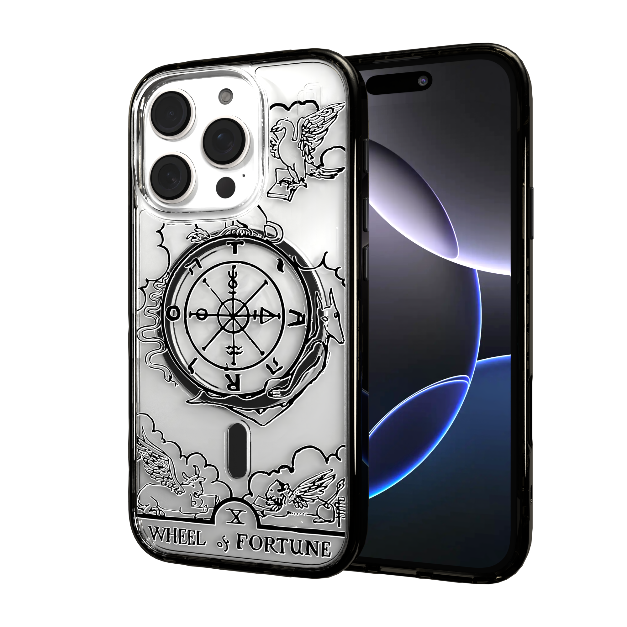iPhone 16 Series | MagSafe | Tarot Collection | Wheel of Fortune Wheel of Fortune - Line / iPhone 16 Pro / Black
