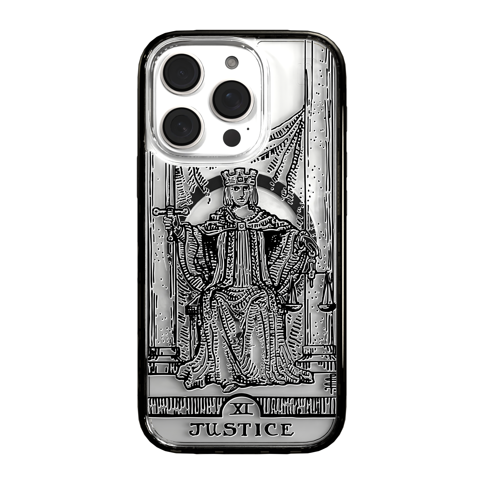 iPhone 16 Series | MagSafe | Tarot Collection | Justice Justice - Line / iPhone 16 Pro / Black
