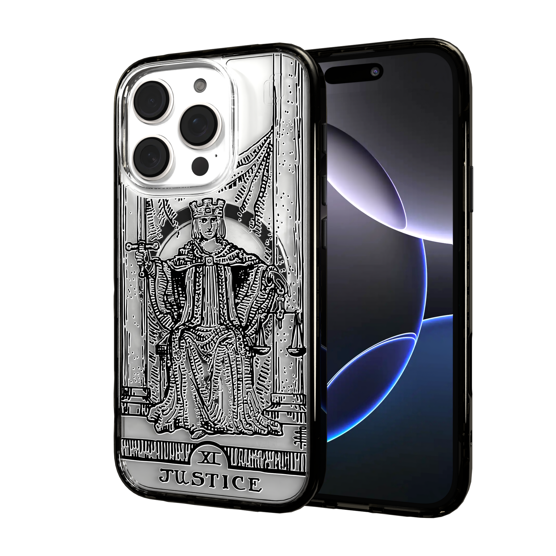 iPhone 16 Series | MagSafe | Tarot Collection | Justice Justice - Line / iPhone 16 Pro / Black