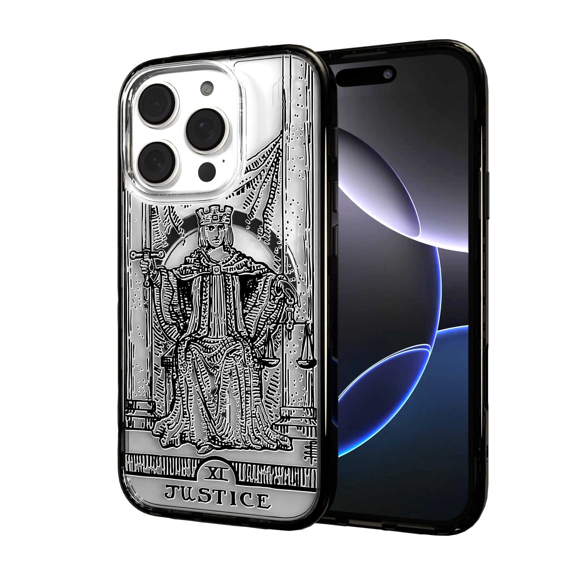 iPhone 16 Series | MagSafe | Tarot Collection | Justice Justice - Line / iPhone 16 Pro / Black