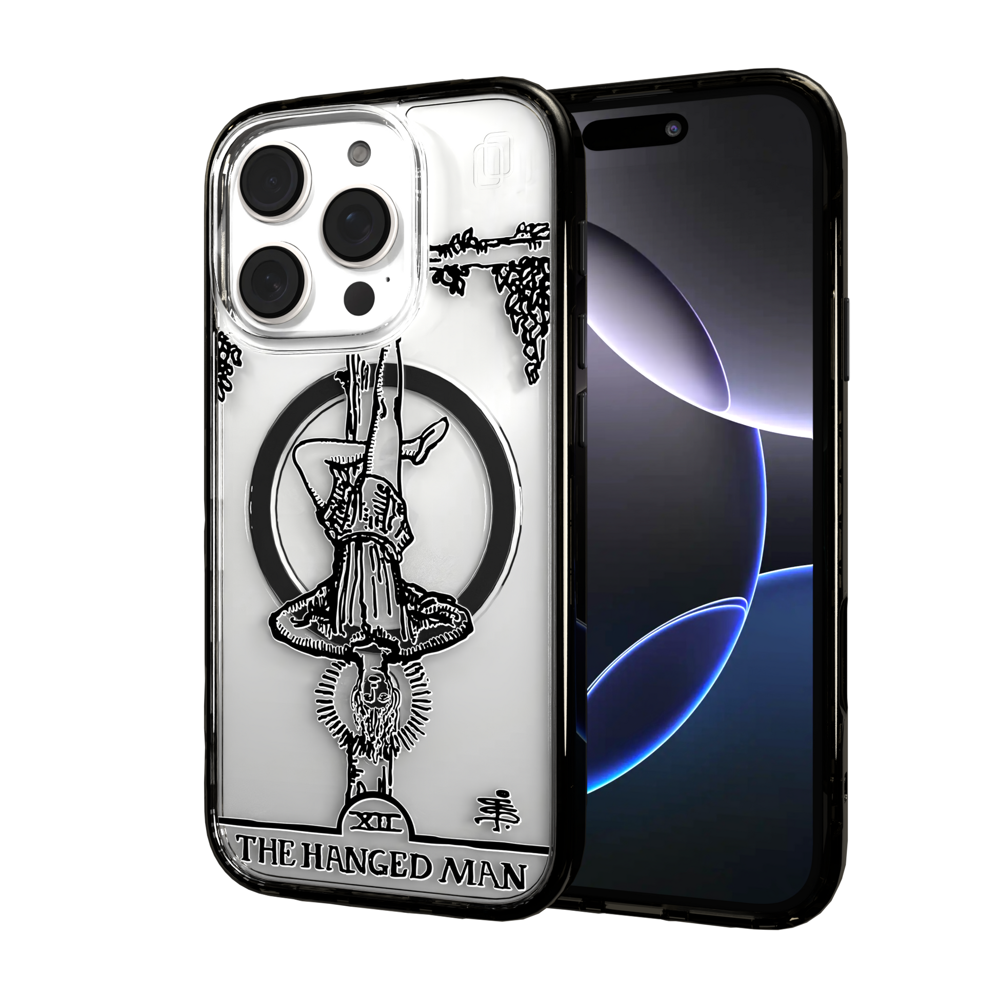 iPhone 16 Series | MagSafe | Tarot Collection | The Hanged Man The Hanged Man - Line / iPhone 16 Pro / Black