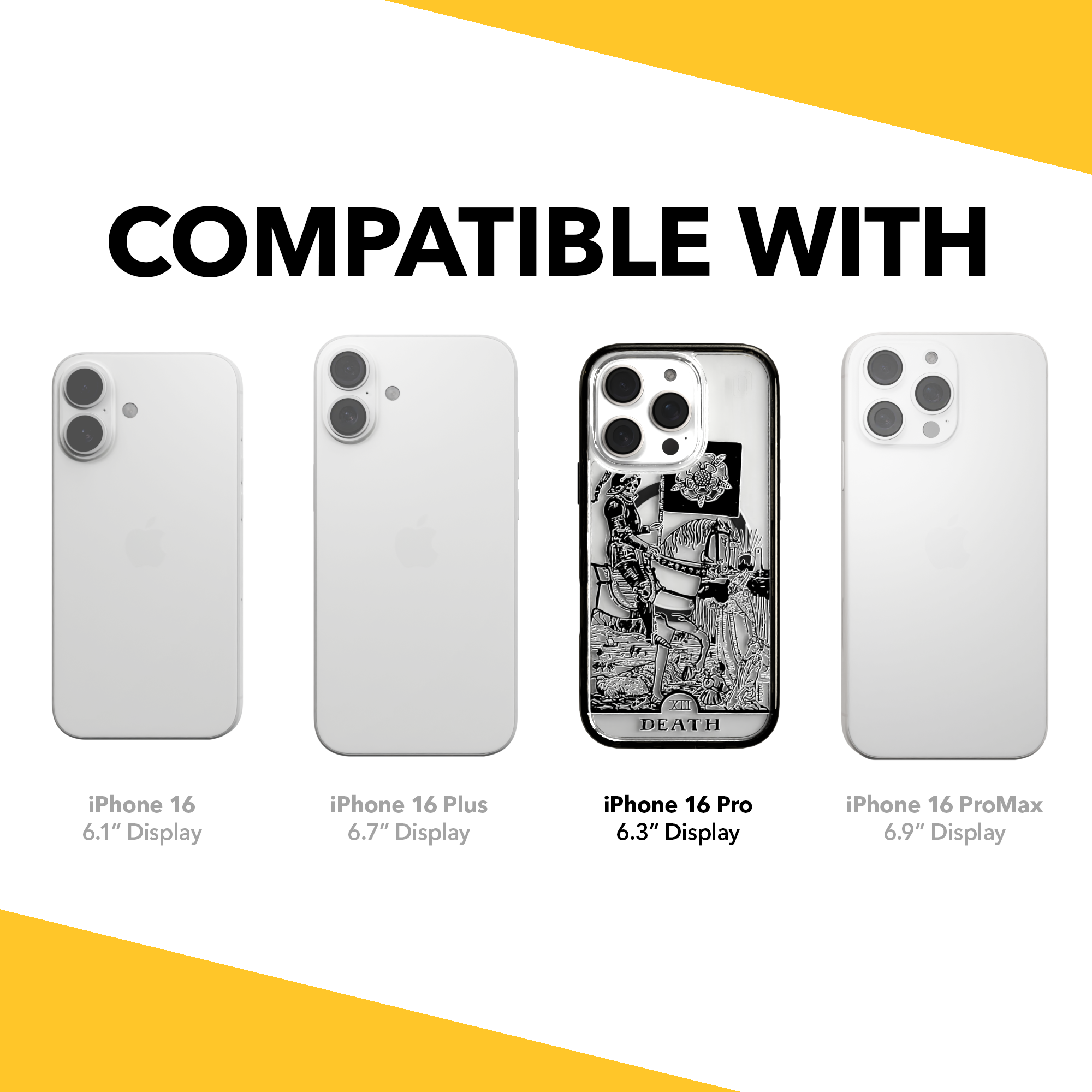 iPhone 16 Series | MagSafe | Tarot Collection | Death Death - Line / iPhone 16 Pro / Black
