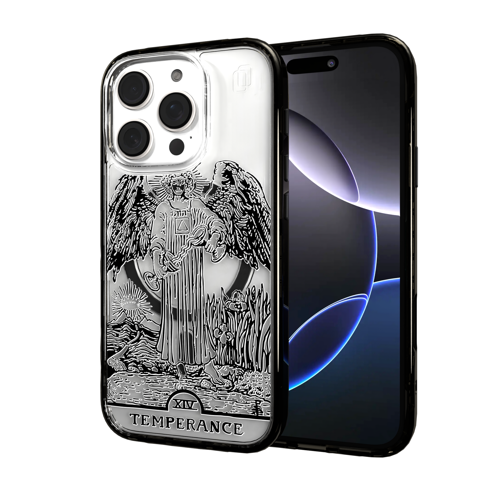 iPhone 16 Series | MagSafe | Tarot Collection | Temperance Temperance - Line / iPhone 16 Pro / Black